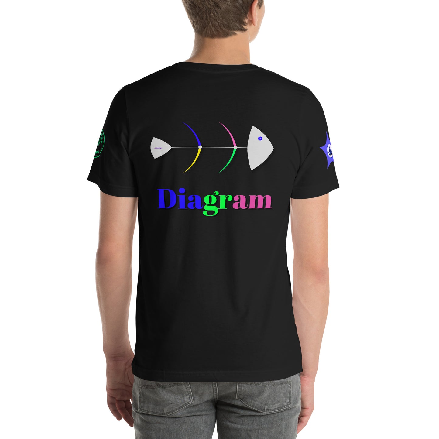 Fish Bone Diagram, CALMNESS DESIGNS, Creative Designer's, Unisex t-shirt