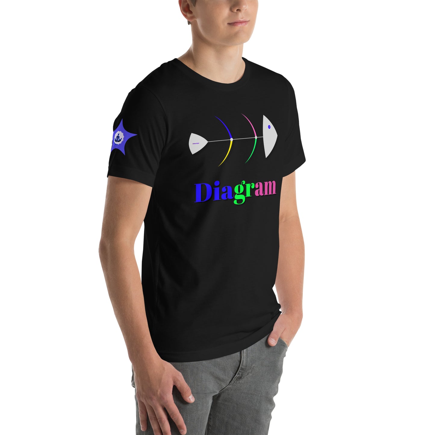 Fish Bone Diagram, CALMNESS DESIGNS, Creative Designer's, Unisex t-shirt