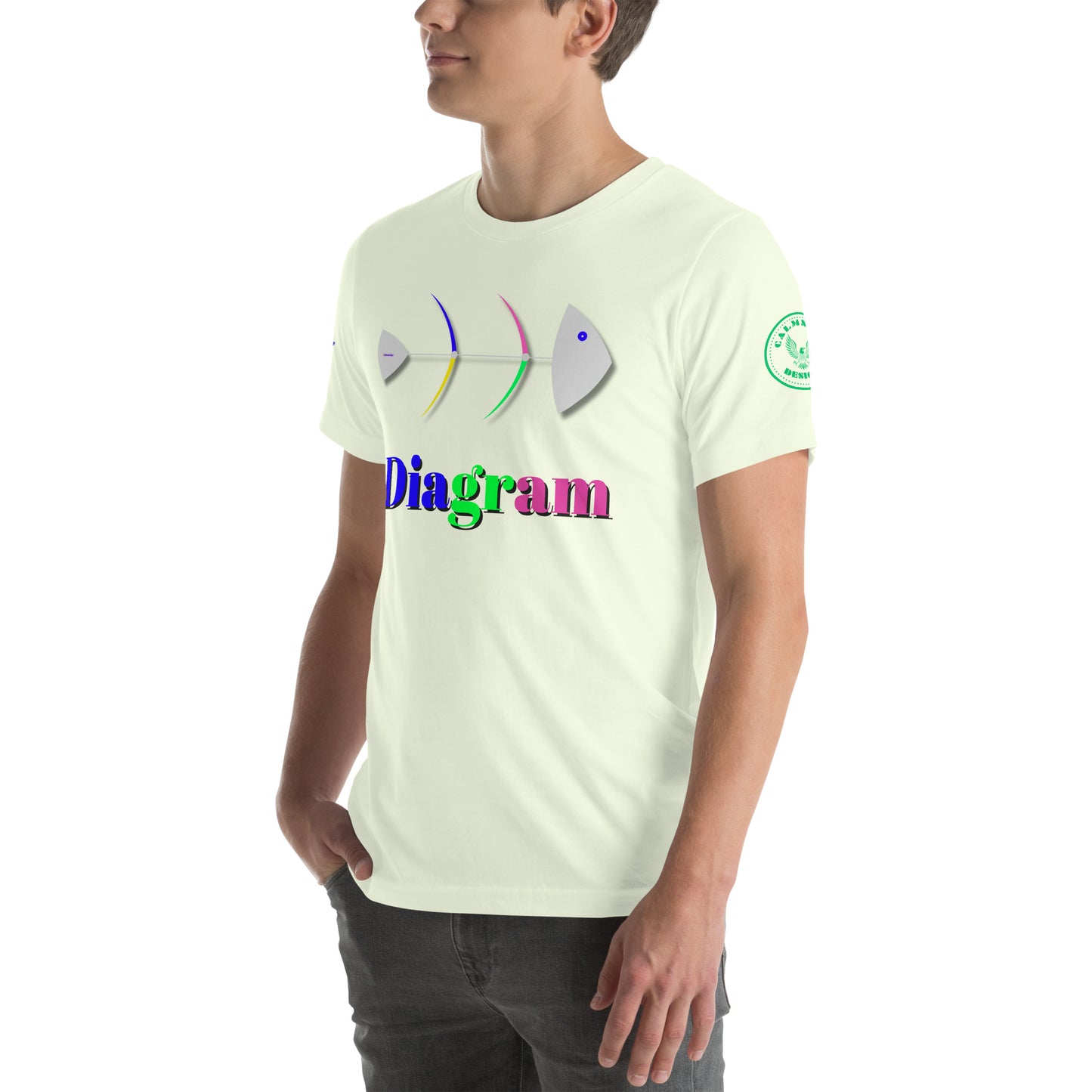Fish Bone Diagram, CALMNESS DESIGNS, Creative Designer's, Unisex t-shirt