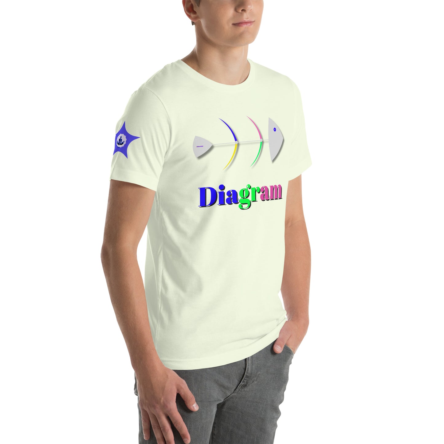 Fish Bone Diagram, CALMNESS DESIGNS, Creative Designer's, Unisex t-shirt
