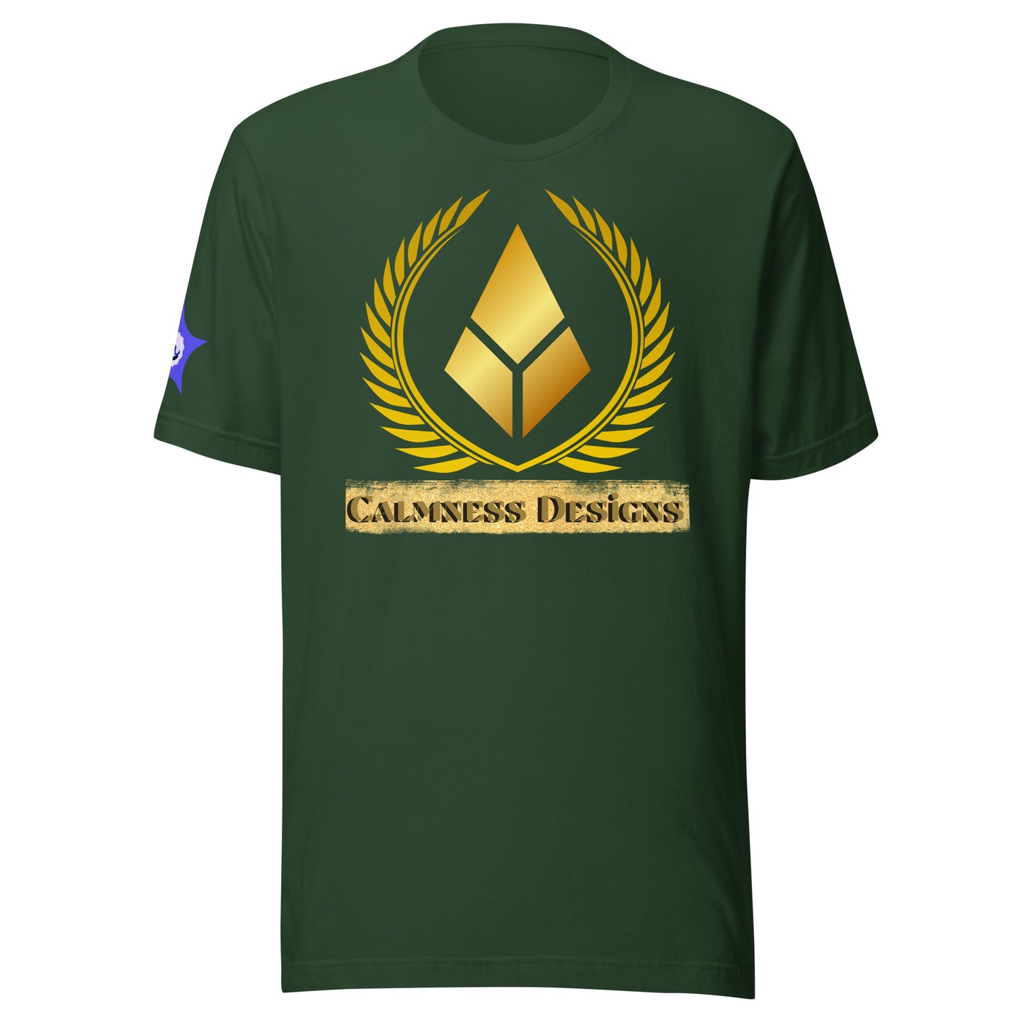 Gold Laurel Wreath, Gold Diamond Shape, CALMNESS DESIGNS, Creative Designer's, Unisex t-shirt