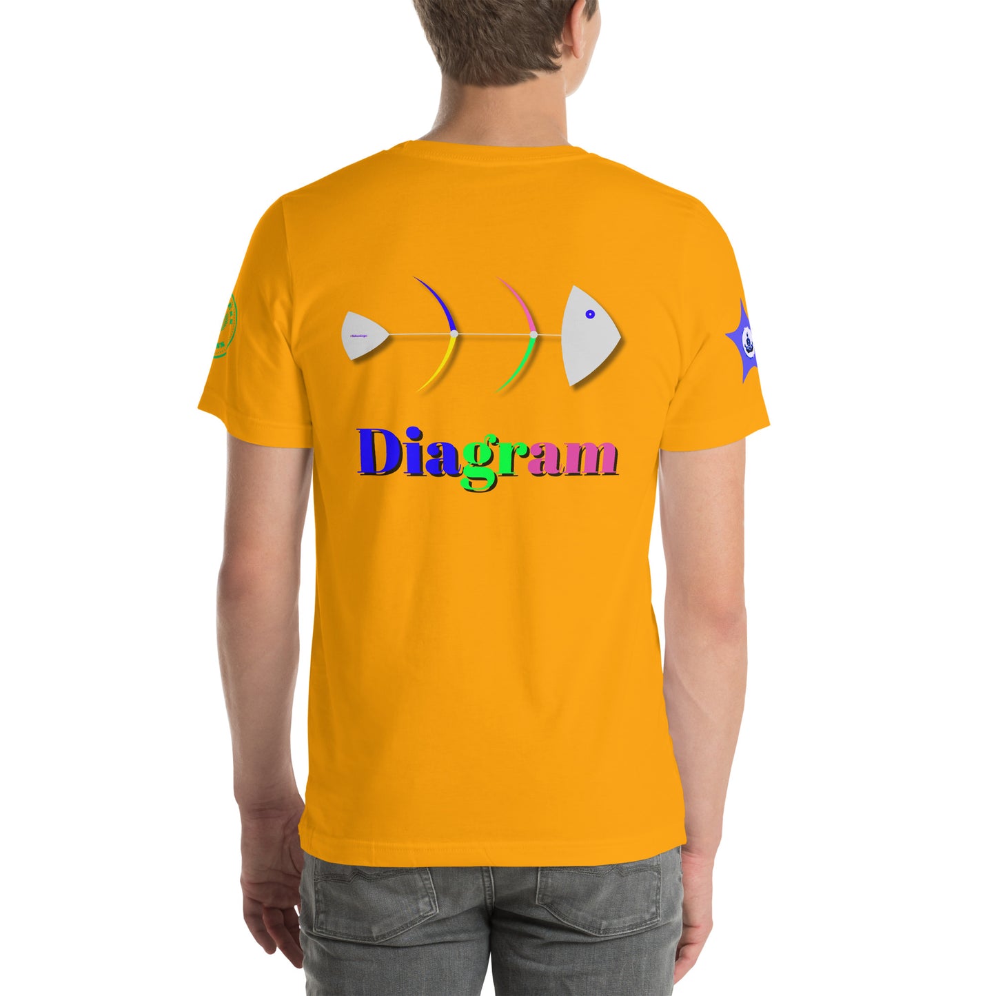 Fish Bone Diagram, CALMNESS DESIGNS, Creative Designer's, Unisex t-shirt