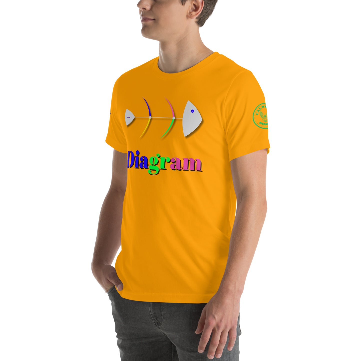 Fish Bone Diagram, CALMNESS DESIGNS, Creative Designer's, Unisex t-shirt