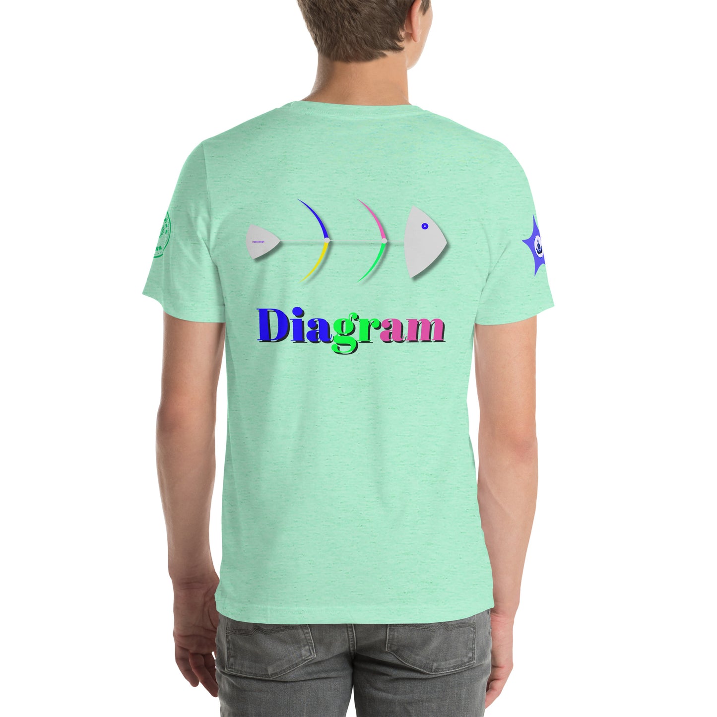 Fish Bone Diagram, CALMNESS DESIGNS, Creative Designer's, Unisex t-shirt