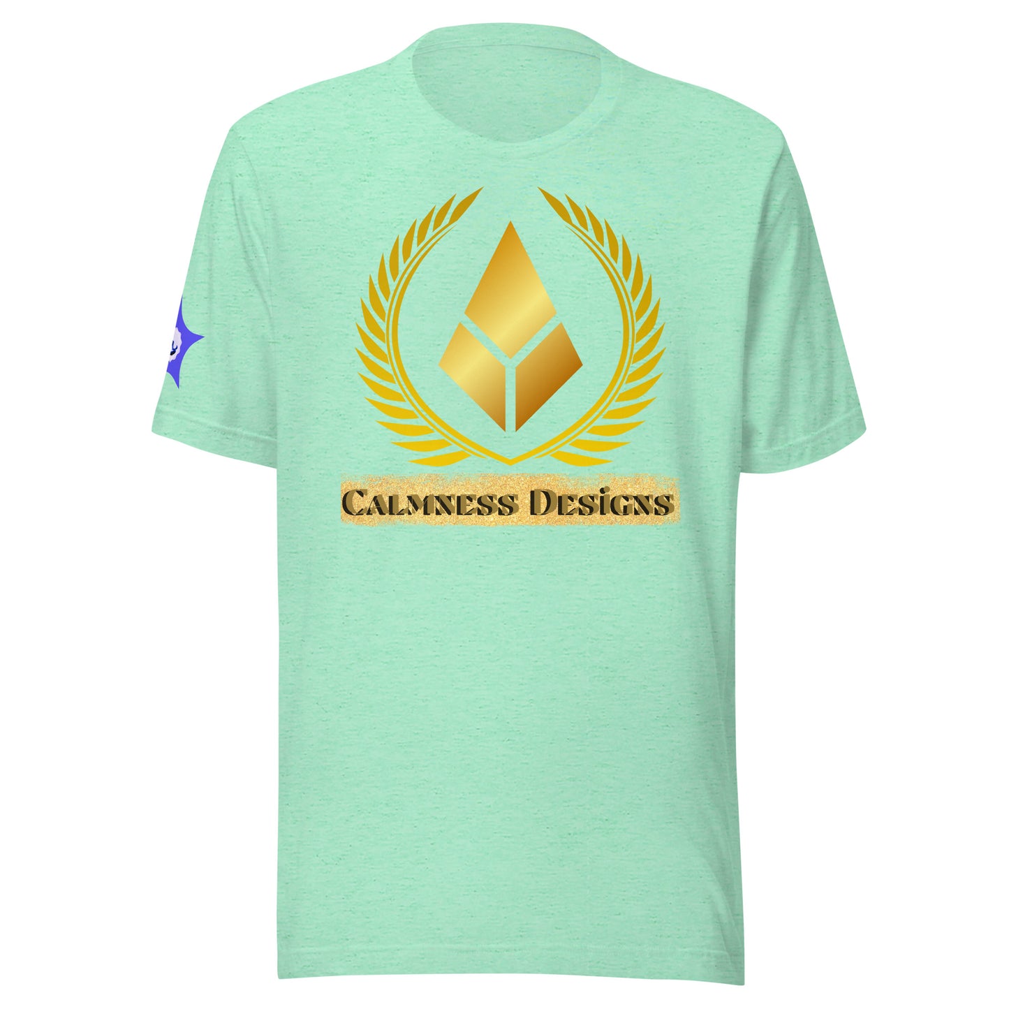 Gold Laurel Wreath, Gold Diamond Shape, CALMNESS DESIGNS, Creative Designer's, Unisex t-shirt