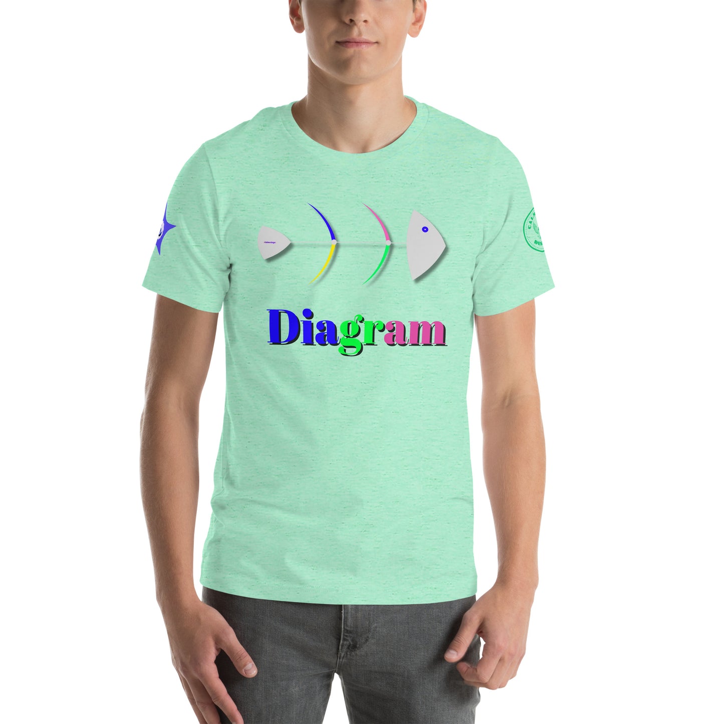 Fish Bone Diagram, CALMNESS DESIGNS, Creative Designer's, Unisex t-shirt