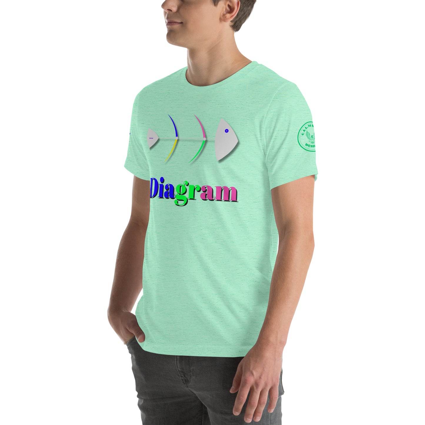 Fish Bone Diagram, CALMNESS DESIGNS, Creative Designer's, Unisex t-shirt