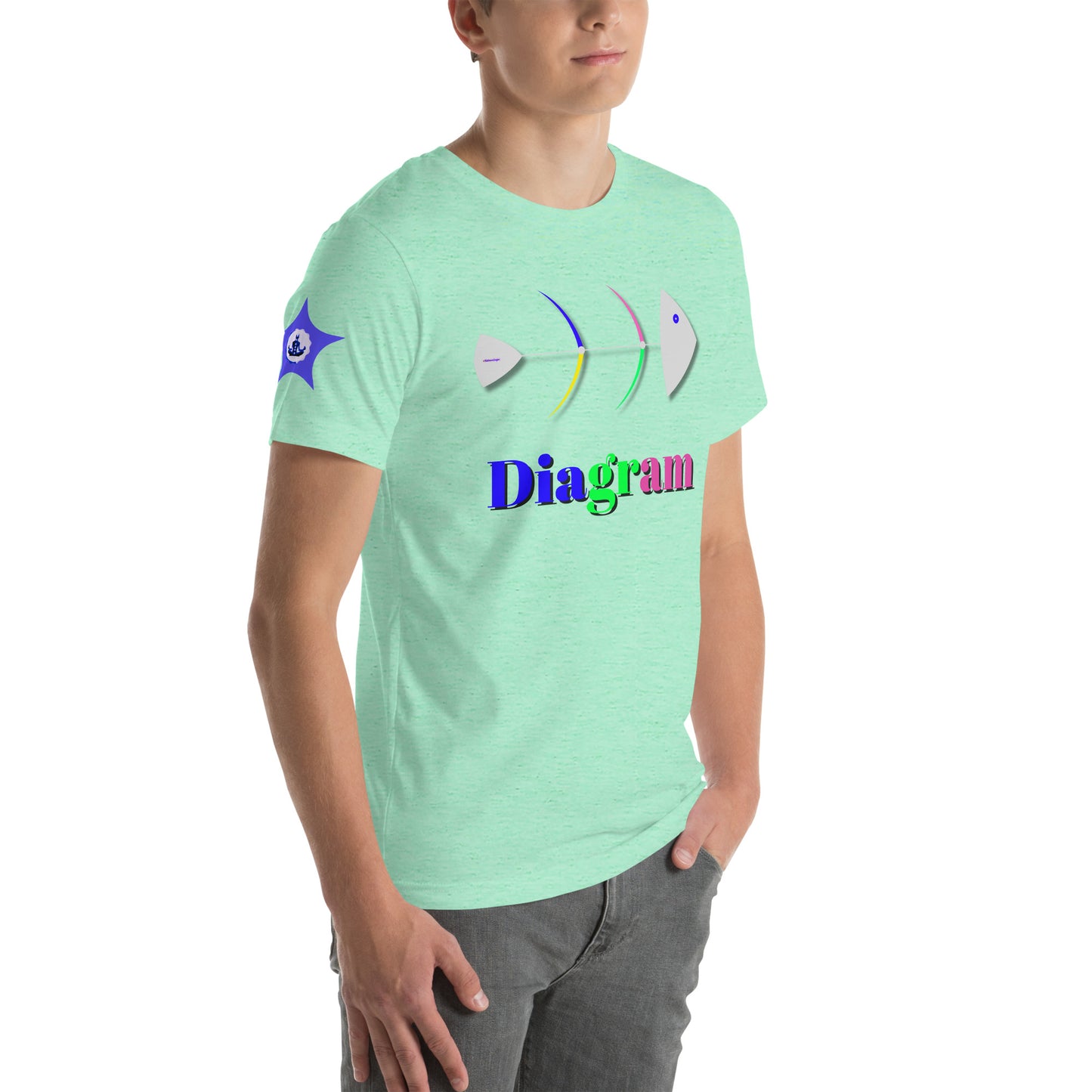 Fish Bone Diagram, CALMNESS DESIGNS, Creative Designer's, Unisex t-shirt