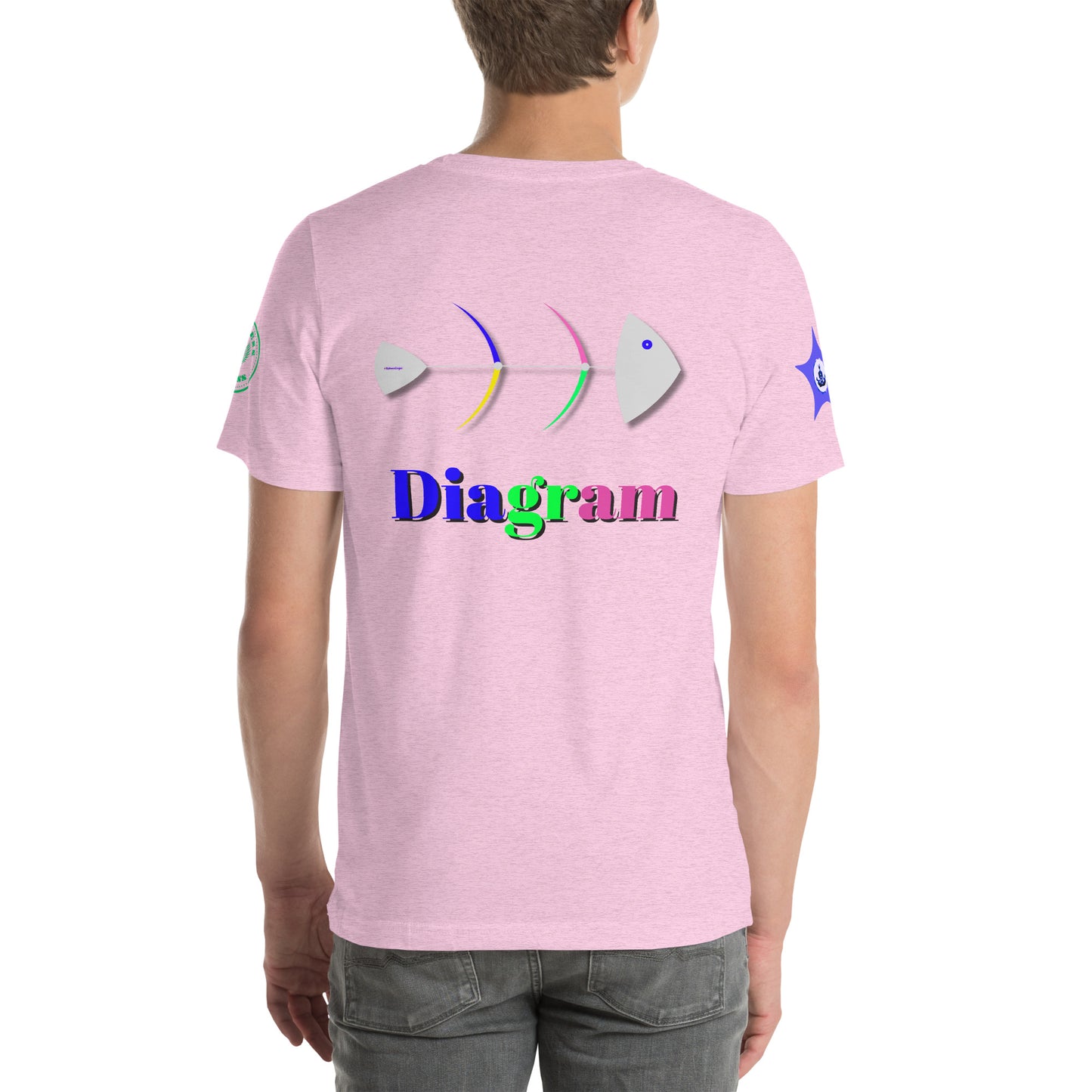 Fish Bone Diagram, CALMNESS DESIGNS, Creative Designer's, Unisex t-shirt