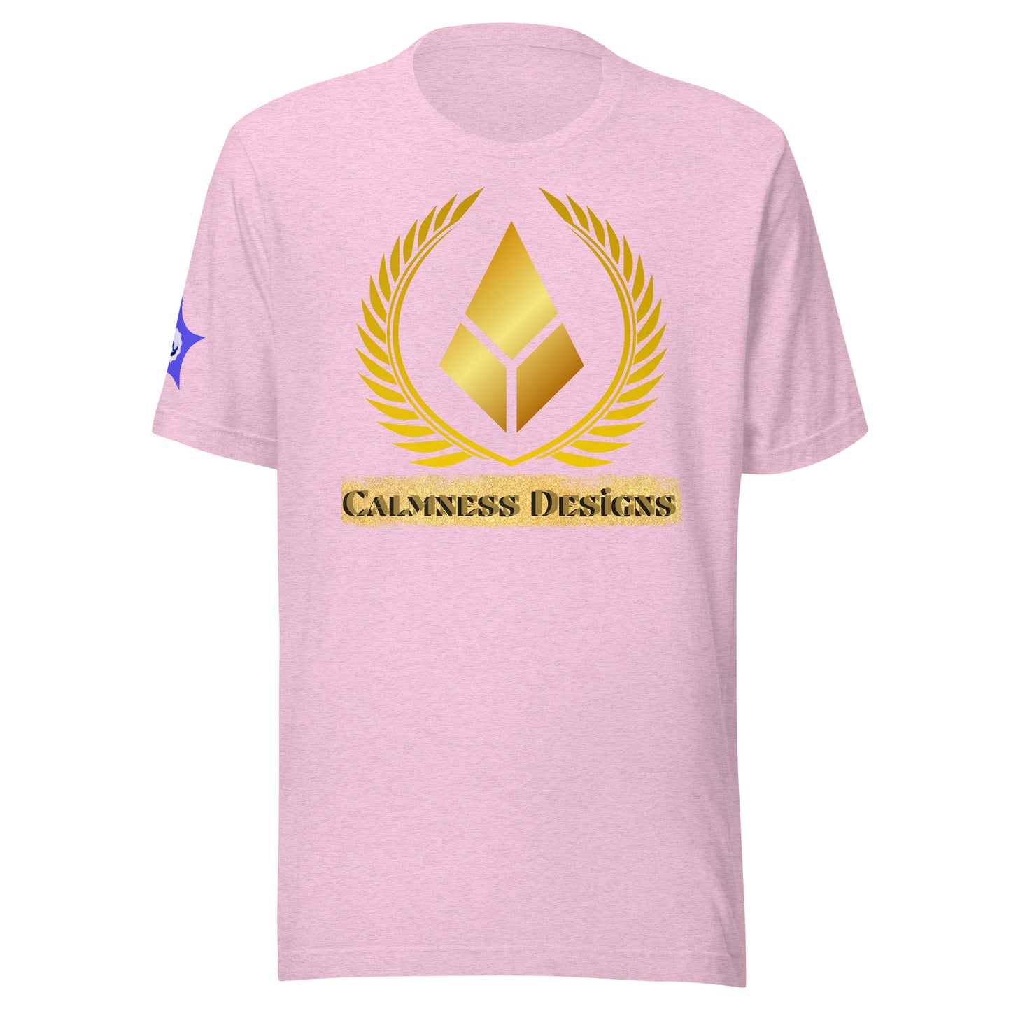 Gold Laurel Wreath, Gold Diamond Shape, CALMNESS DESIGNS, Creative Designer's, Unisex t-shirt