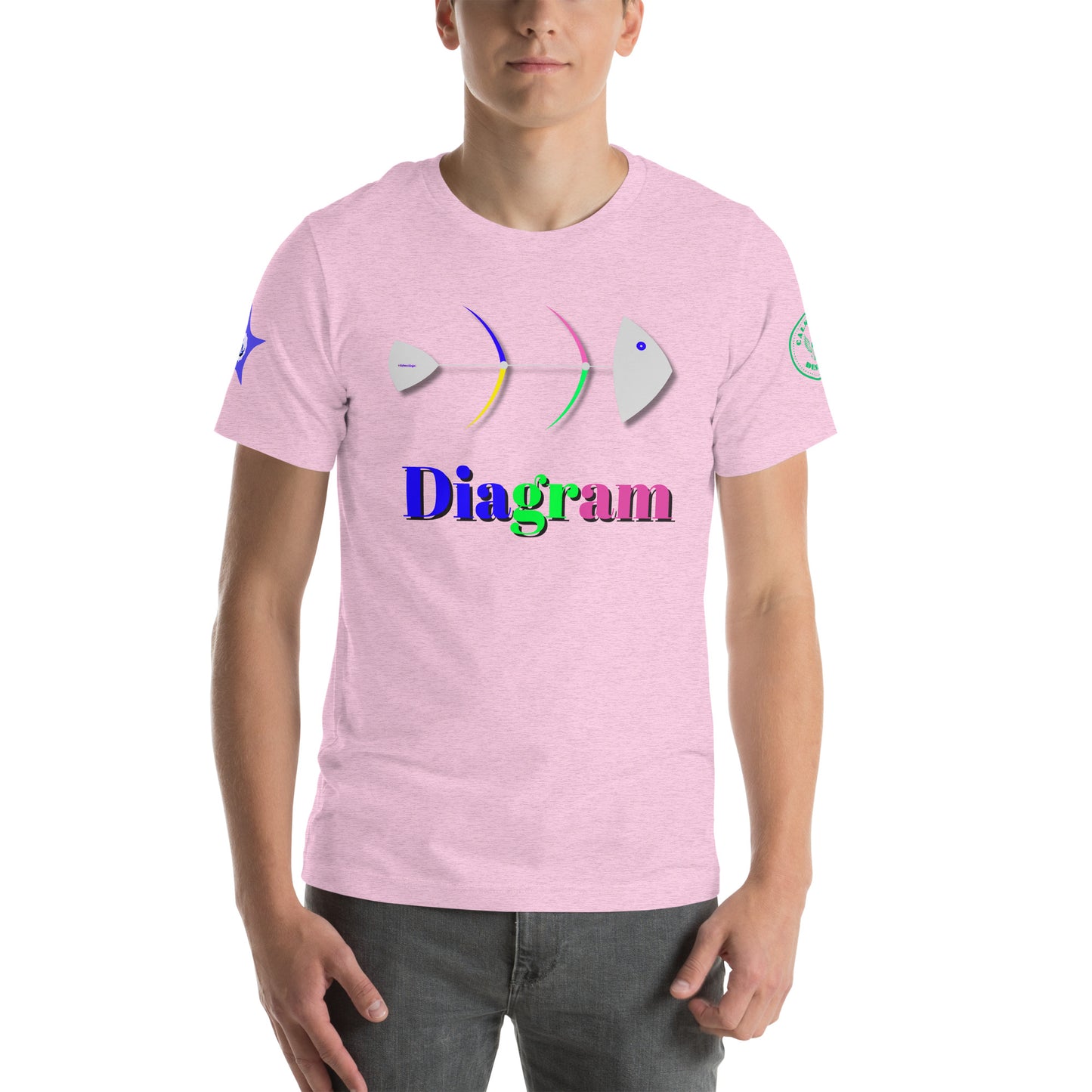 Fish Bone Diagram, CALMNESS DESIGNS, Creative Designer's, Unisex t-shirt