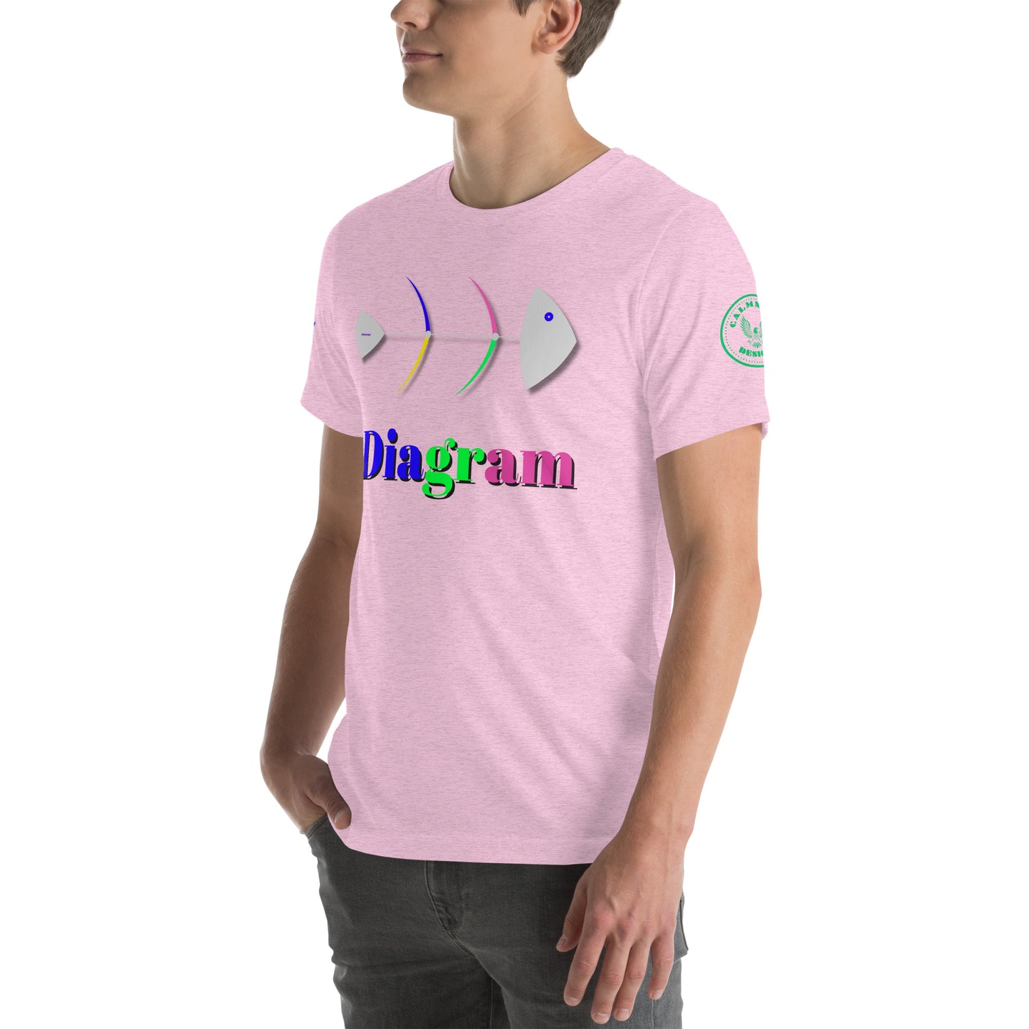 Fish Bone Diagram, CALMNESS DESIGNS, Creative Designer's, Unisex t-shirt