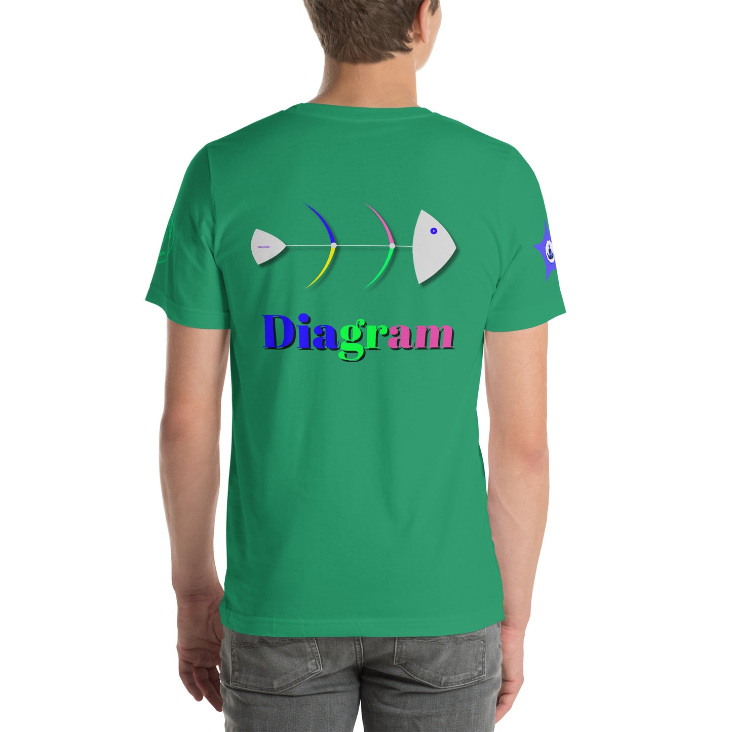 Fish Bone Diagram, CALMNESS DESIGNS, Creative Designer's, Unisex t-shirt