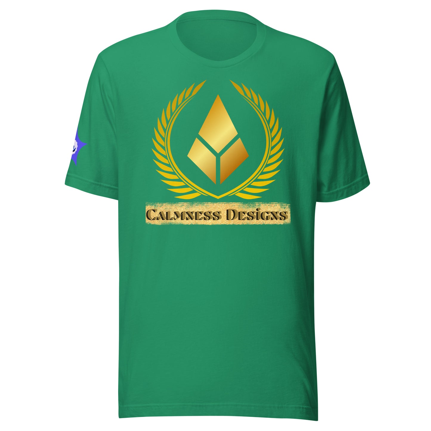 Gold Laurel Wreath, Gold Diamond Shape, CALMNESS DESIGNS, Creative Designer's, Unisex t-shirt