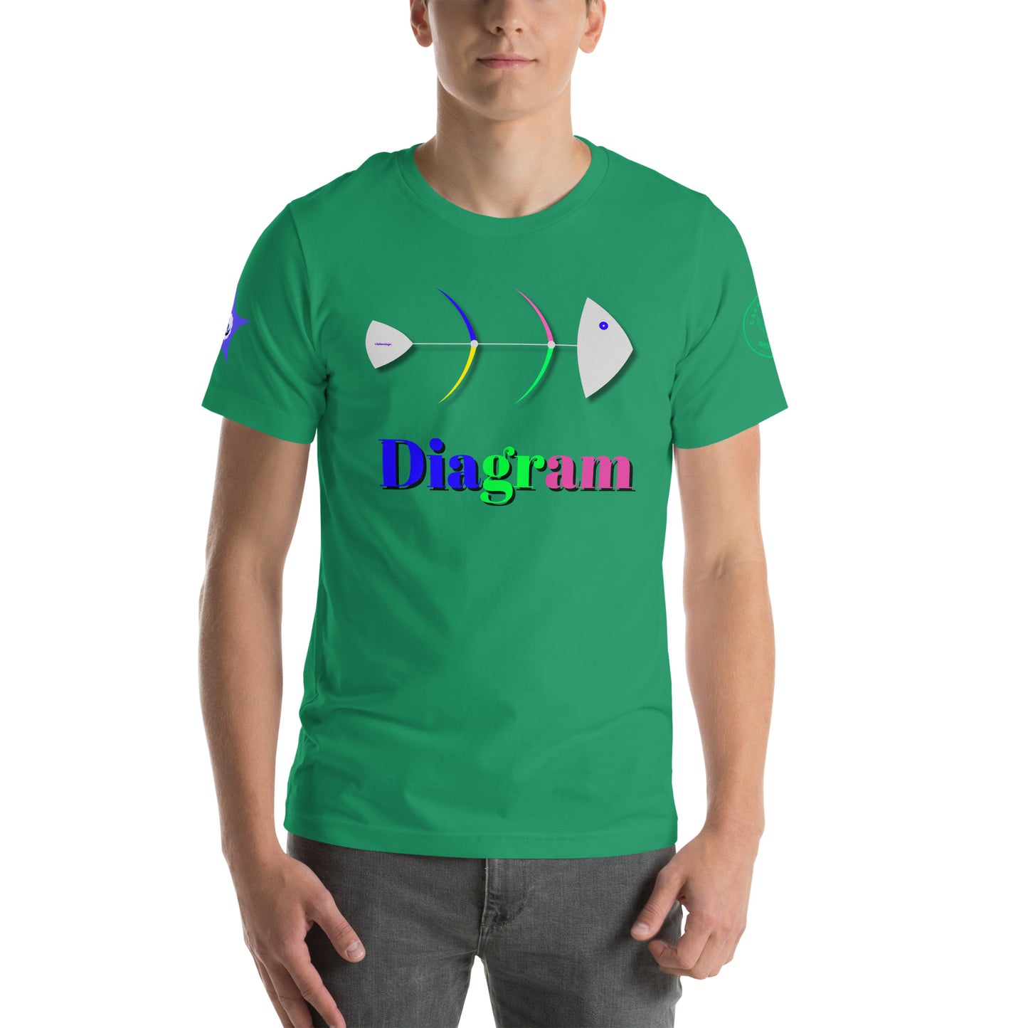 Fish Bone Diagram, CALMNESS DESIGNS, Creative Designer's, Unisex t-shirt