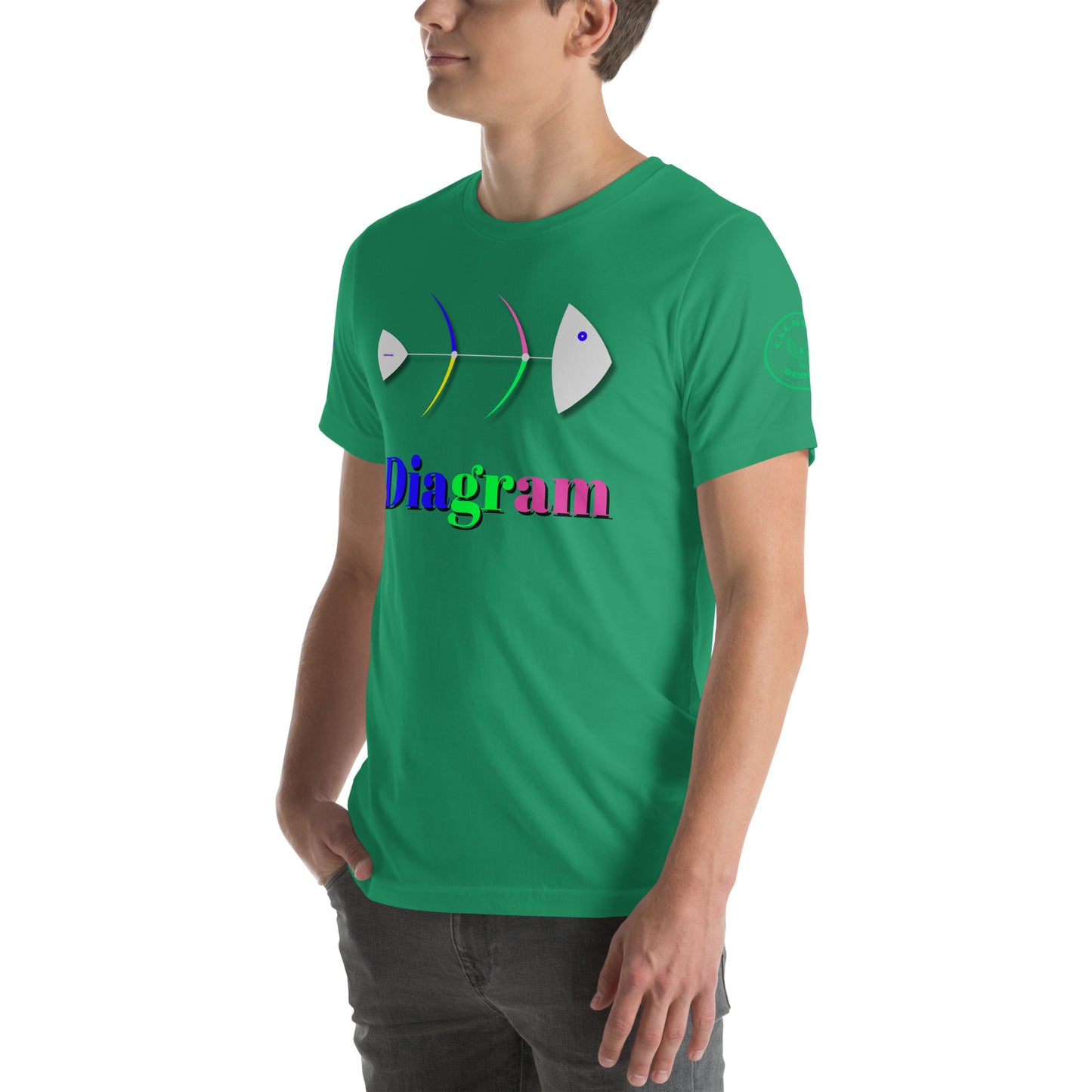 Fish Bone Diagram, CALMNESS DESIGNS, Creative Designer's, Unisex t-shirt