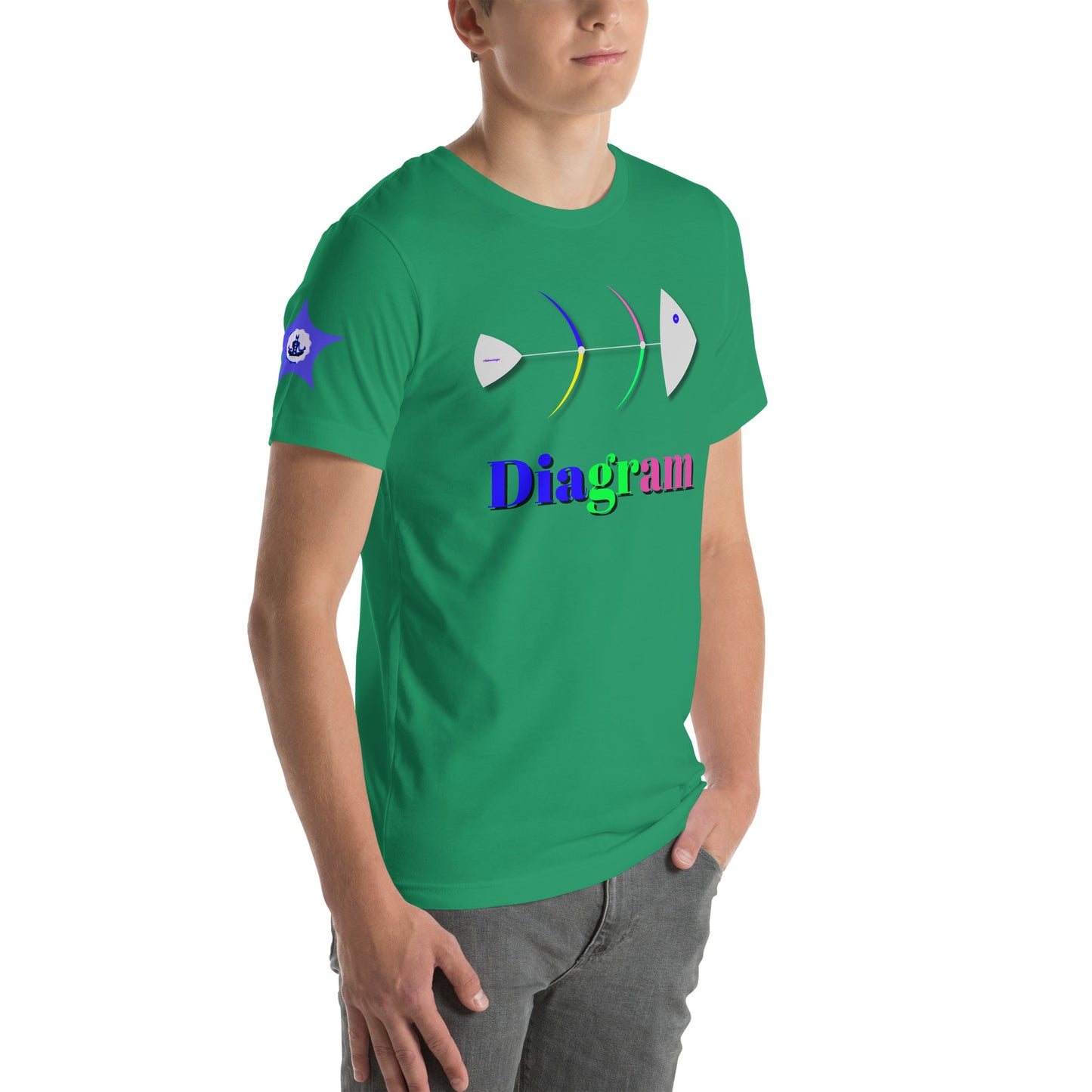Fish Bone Diagram, CALMNESS DESIGNS, Creative Designer's, Unisex t-shirt