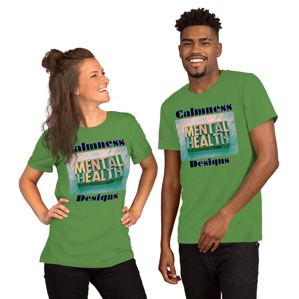 Mental Health in Wood-Letters, Calmness Designs, Unisex t-shirt