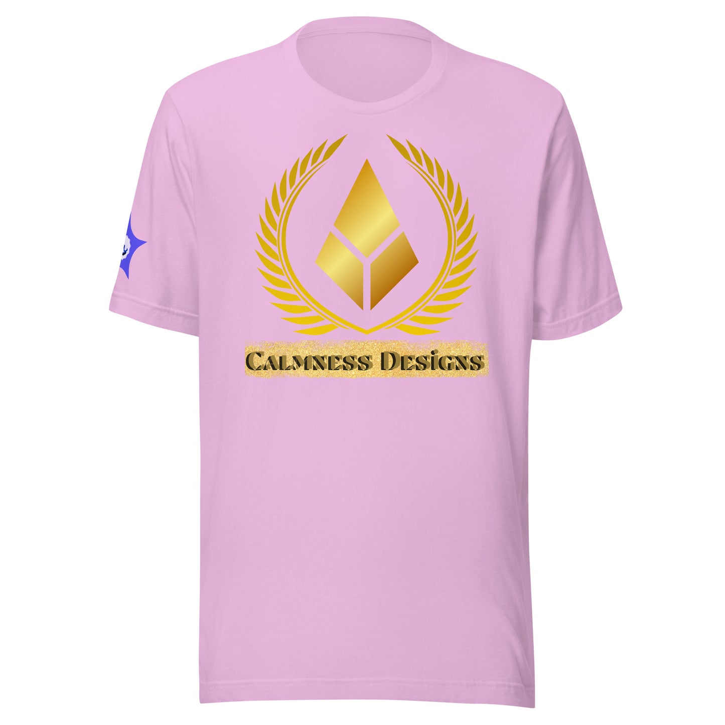 Gold Laurel Wreath, Gold Diamond Shape, CALMNESS DESIGNS, Creative Designer's, Unisex t-shirt