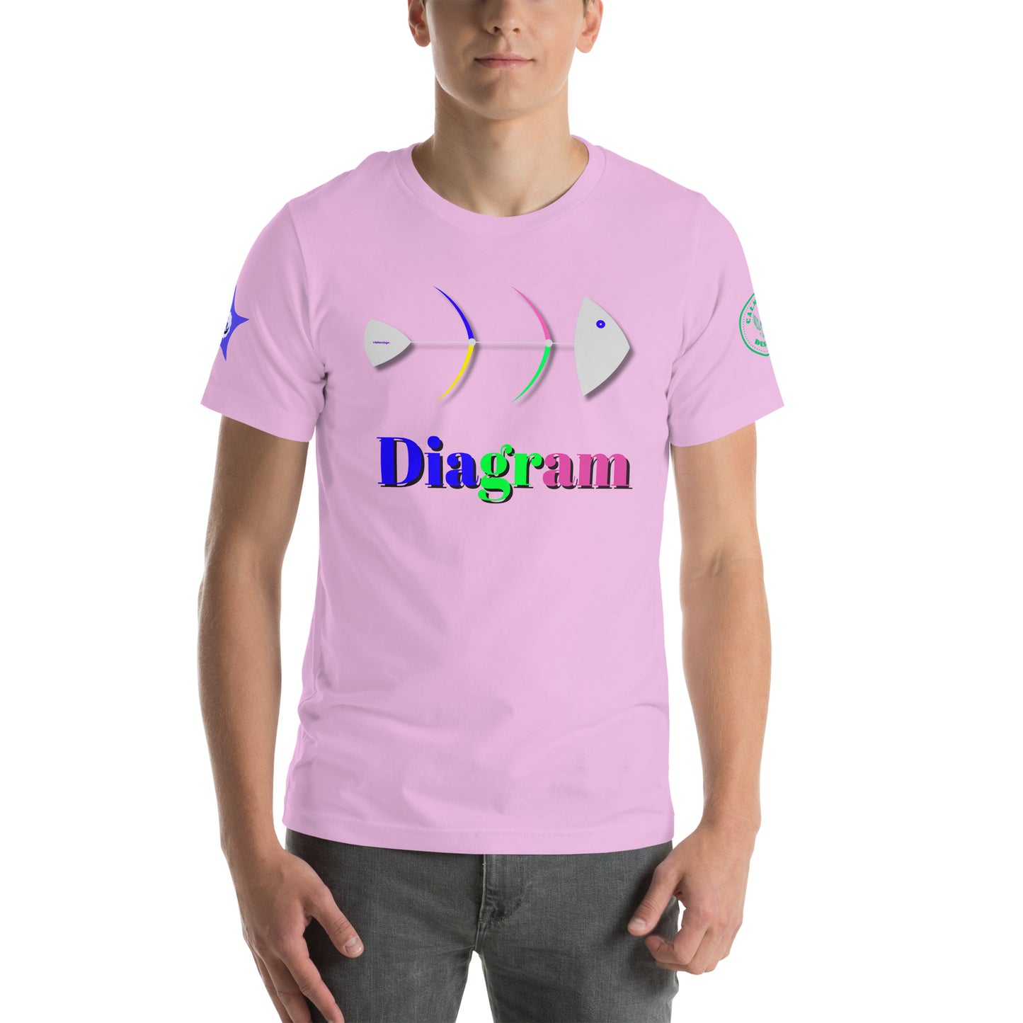 Fish Bone Diagram, CALMNESS DESIGNS, Creative Designer's, Unisex t-shirt