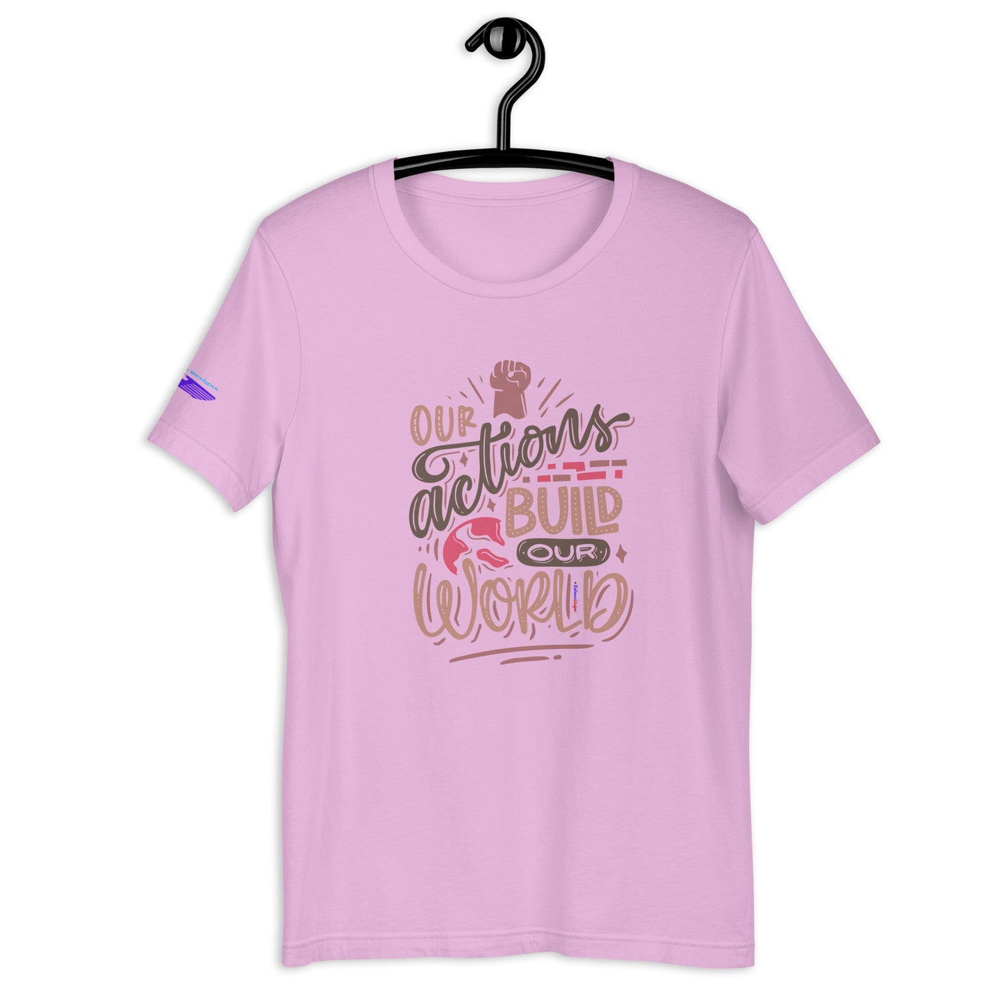 OUR ACTIONS BUILD OUR WORLD, Hand-Fist, Flying Eagle, CALMNESS DESIGNS, Creative Designer's, Unisex t-shirt