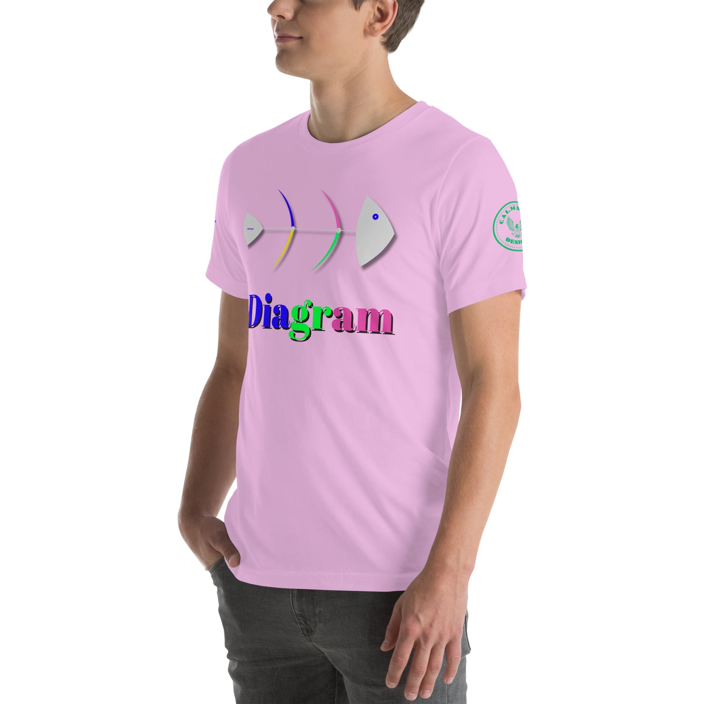Fish Bone Diagram, CALMNESS DESIGNS, Creative Designer's, Unisex t-shirt