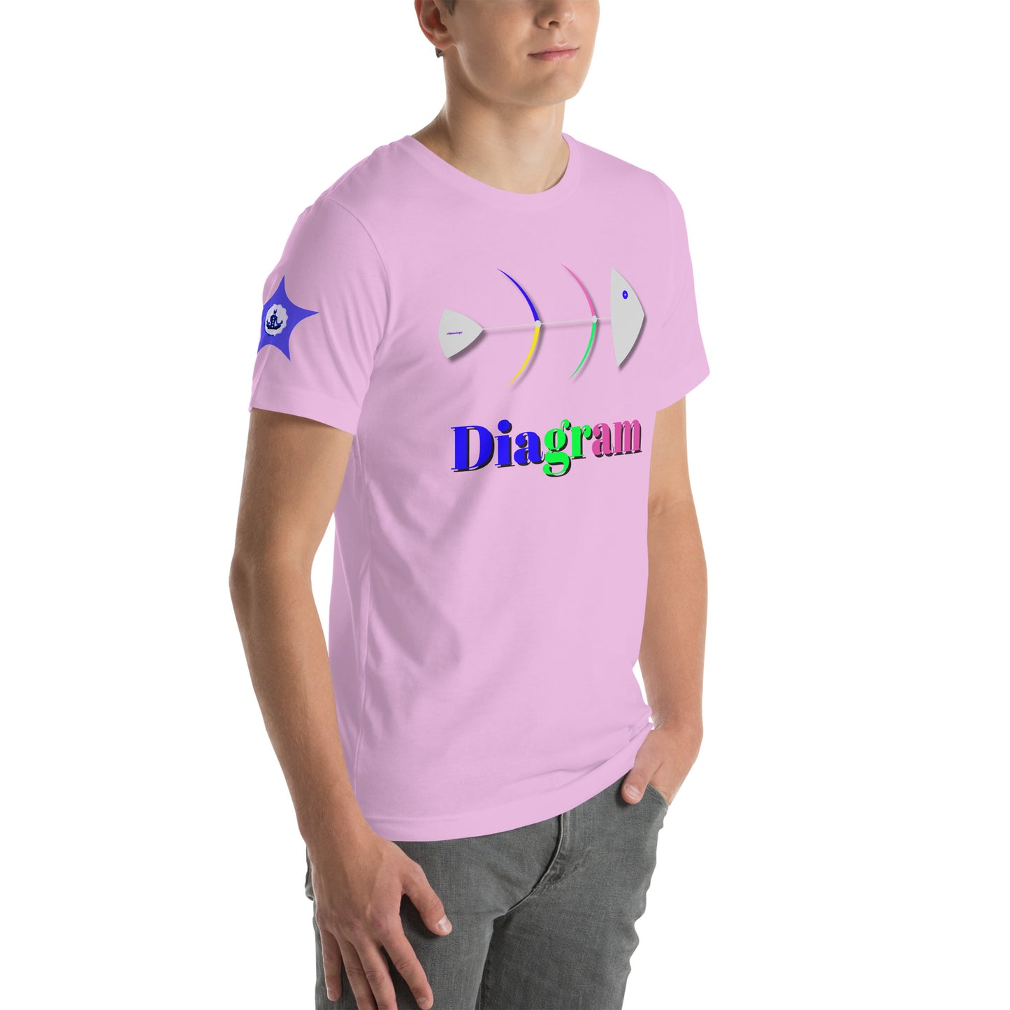 Fish Bone Diagram, CALMNESS DESIGNS, Creative Designer's, Unisex t-shirt
