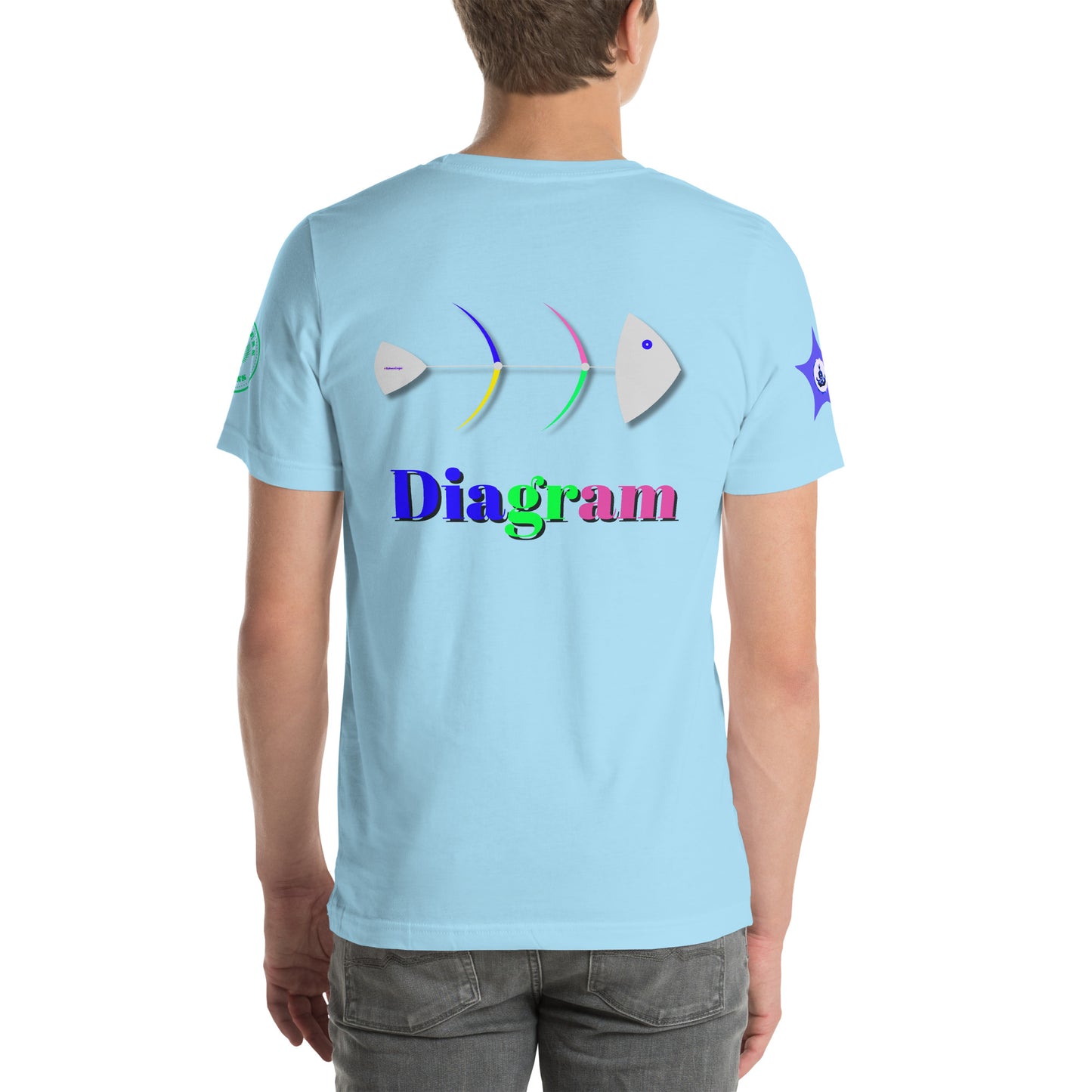 Fish Bone Diagram, CALMNESS DESIGNS, Creative Designer's, Unisex t-shirt