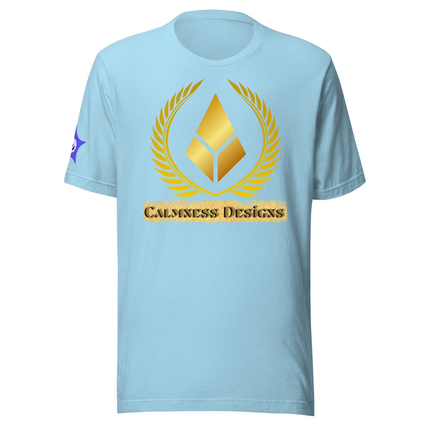 Gold Laurel Wreath, Gold Diamond Shape, CALMNESS DESIGNS, Creative Designer's, Unisex t-shirt
