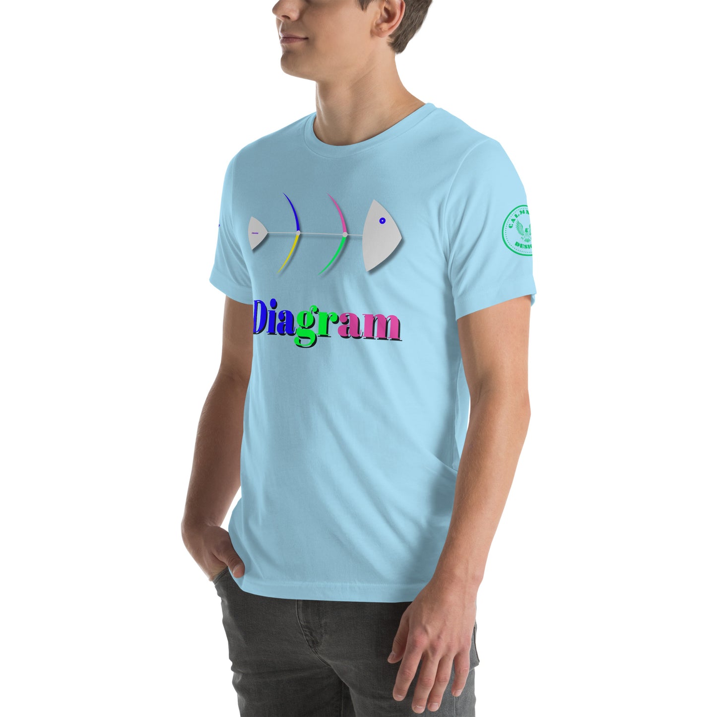 Fish Bone Diagram, CALMNESS DESIGNS, Creative Designer's, Unisex t-shirt