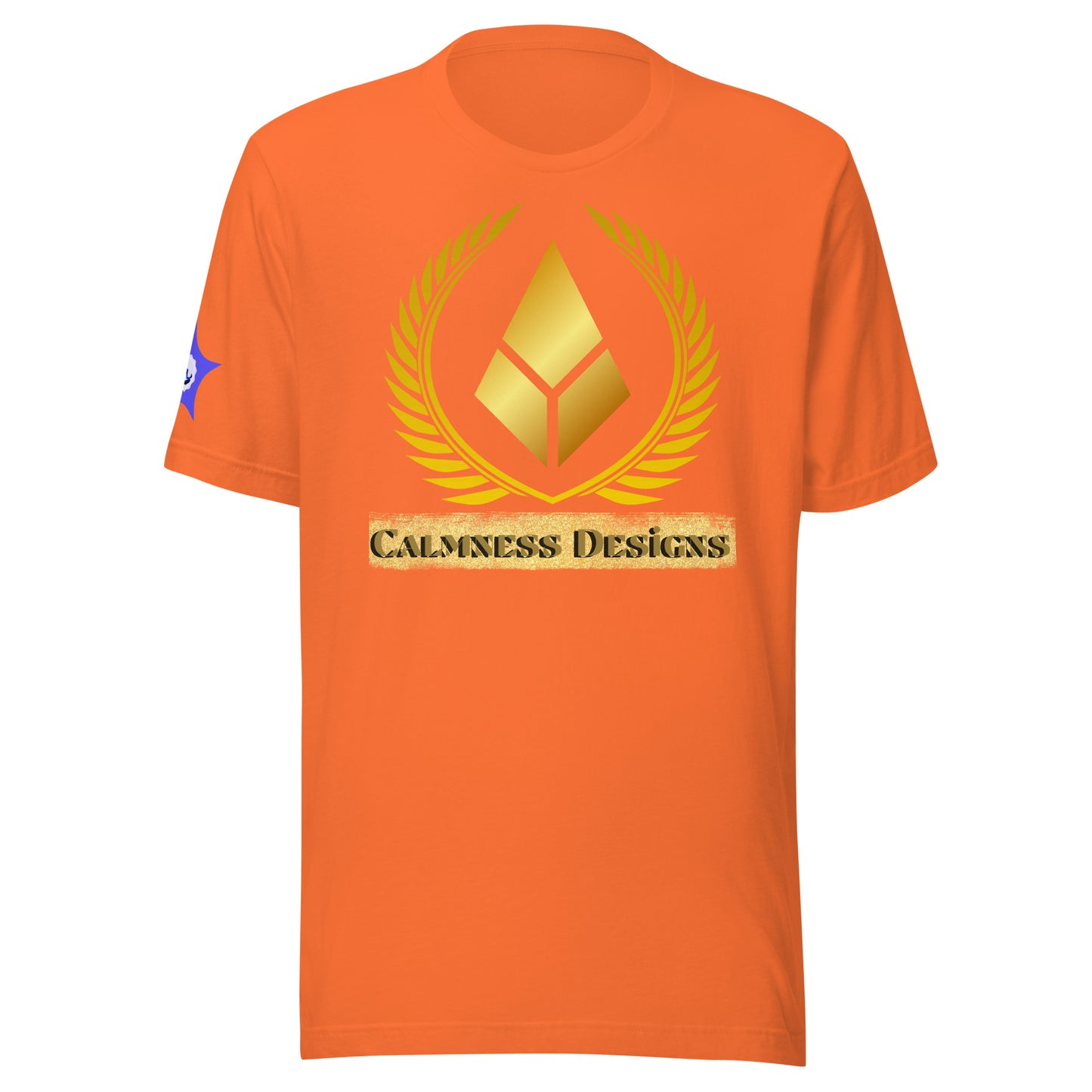 Gold Laurel Wreath, Gold Diamond Shape, CALMNESS DESIGNS, Creative Designer's, Unisex t-shirt