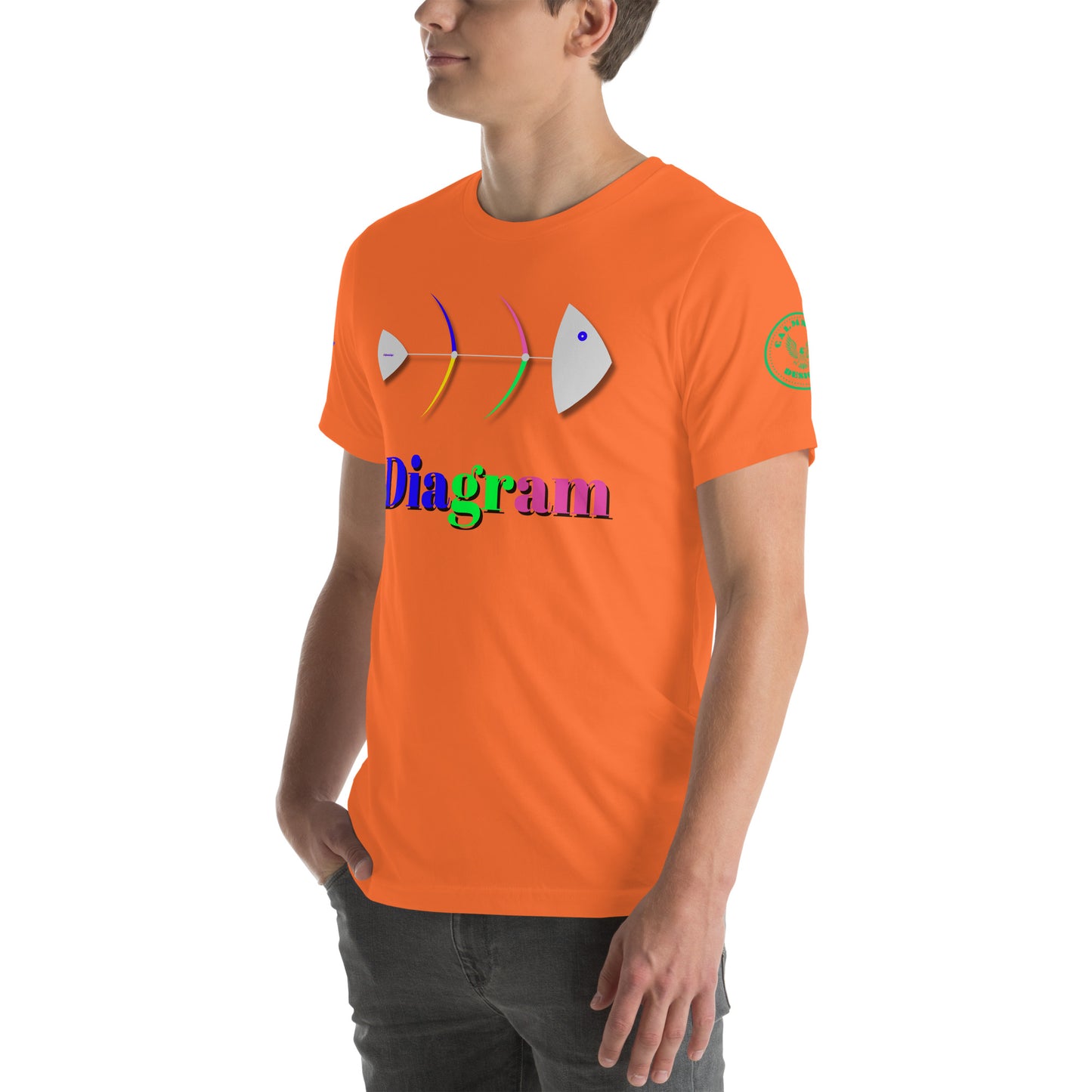 Fish Bone Diagram, CALMNESS DESIGNS, Creative Designer's, Unisex t-shirt