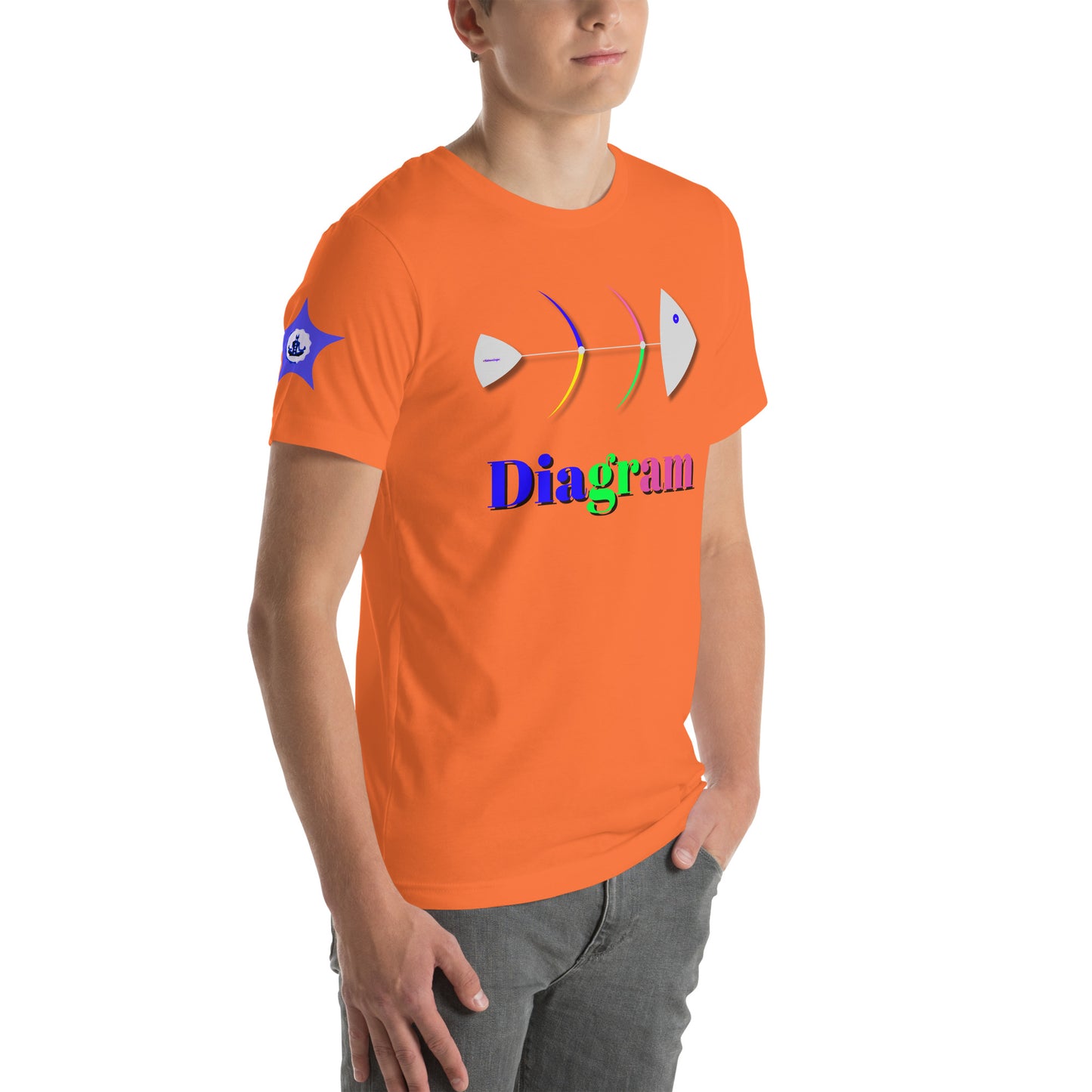 Fish Bone Diagram, CALMNESS DESIGNS, Creative Designer's, Unisex t-shirt