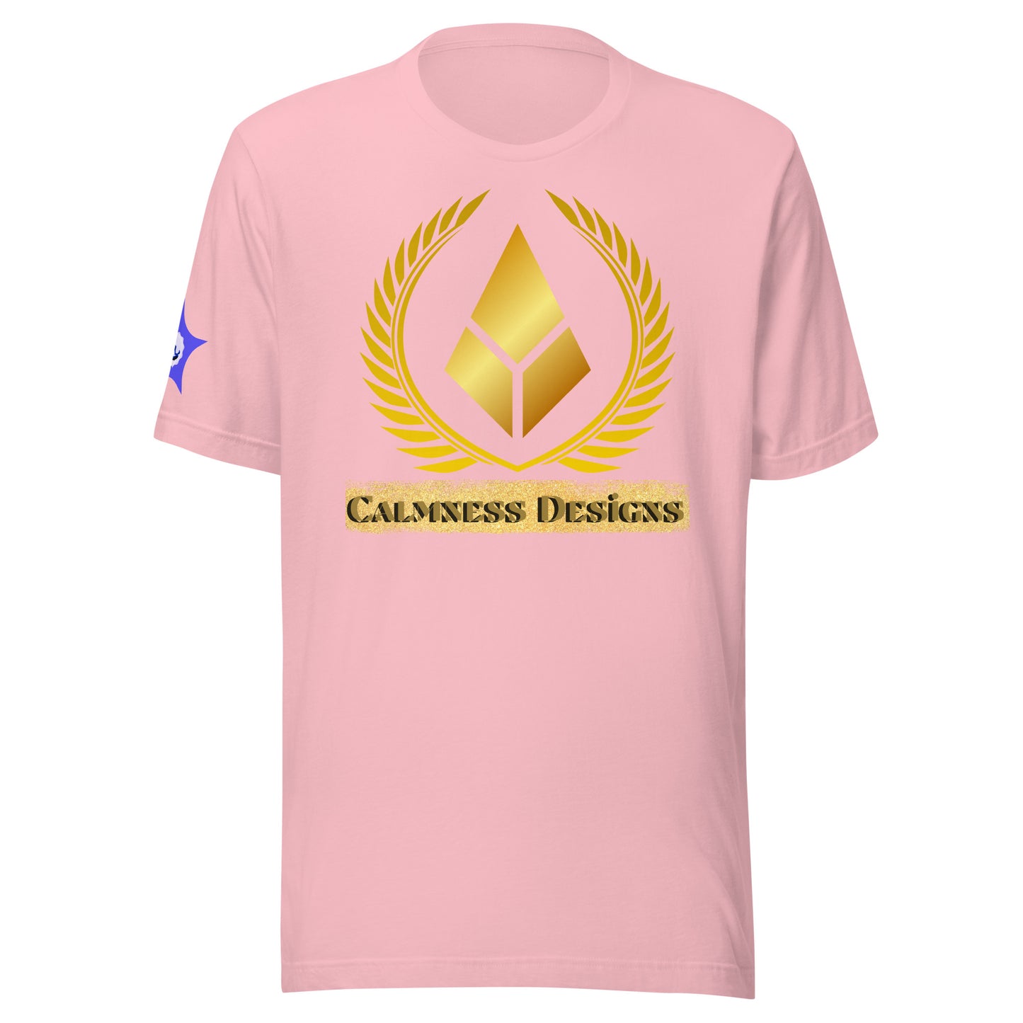 Gold Laurel Wreath, Gold Diamond Shape, CALMNESS DESIGNS, Creative Designer's, Unisex t-shirt
