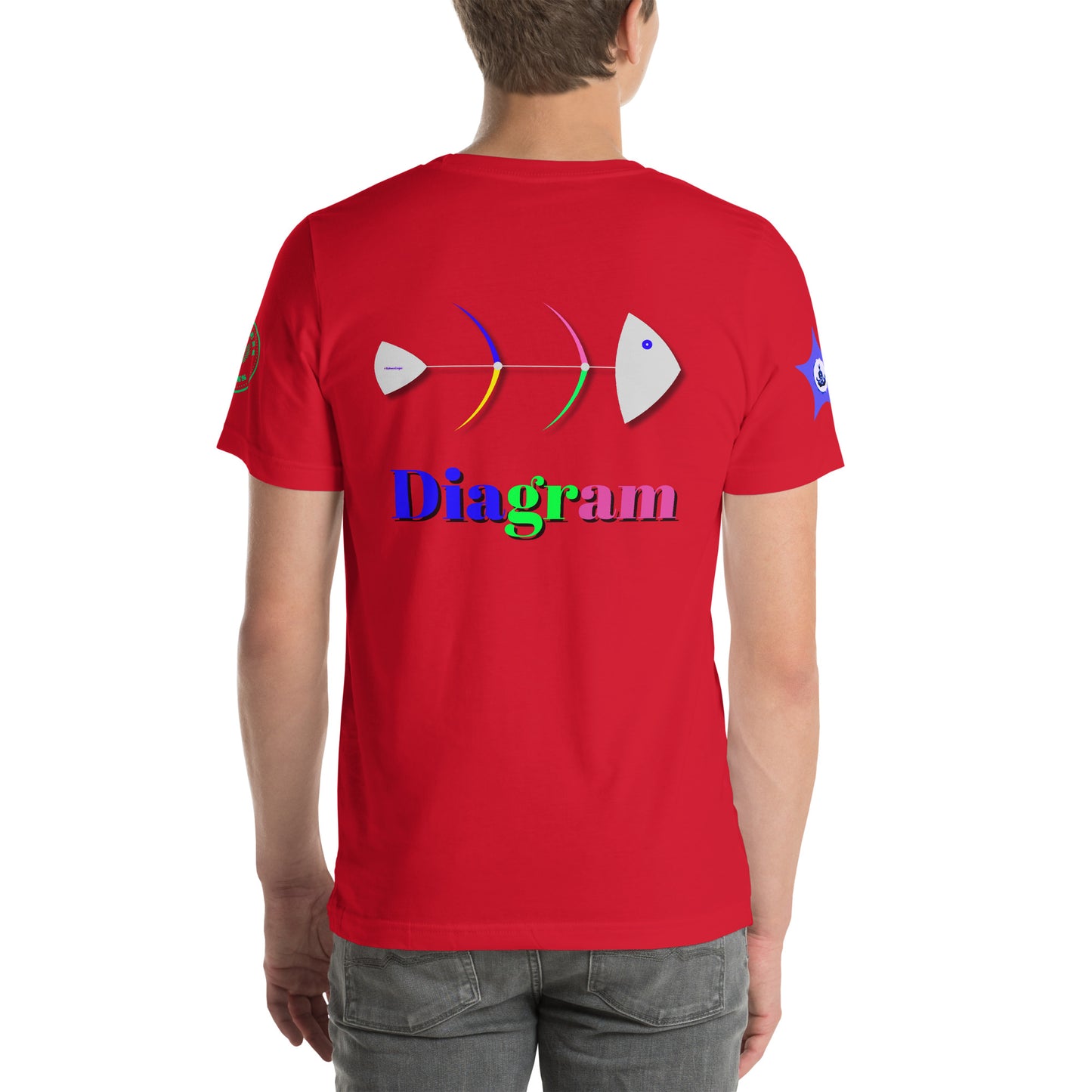 Fish Bone Diagram, CALMNESS DESIGNS, Creative Designer's, Unisex t-shirt