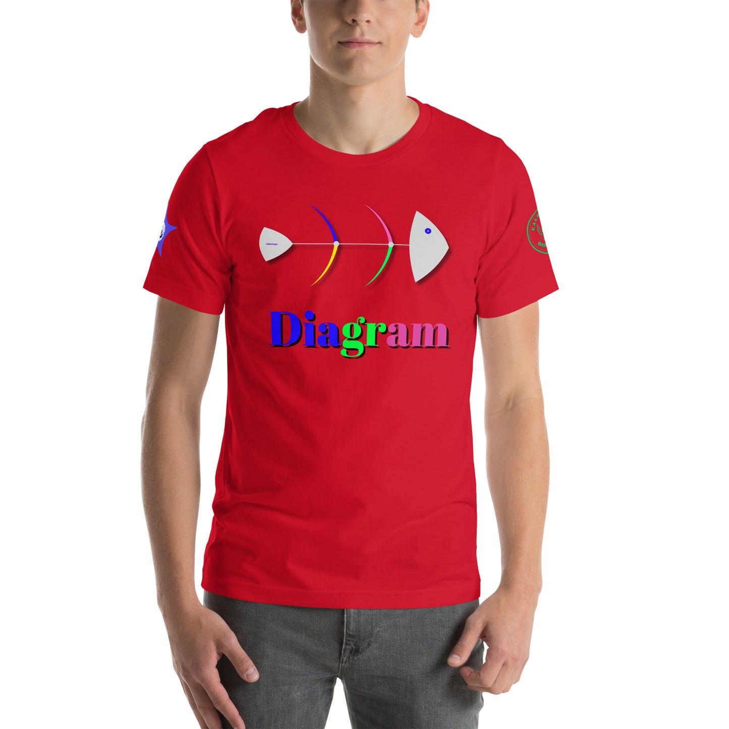 Fish Bone Diagram, CALMNESS DESIGNS, Creative Designer's, Unisex t-shirt