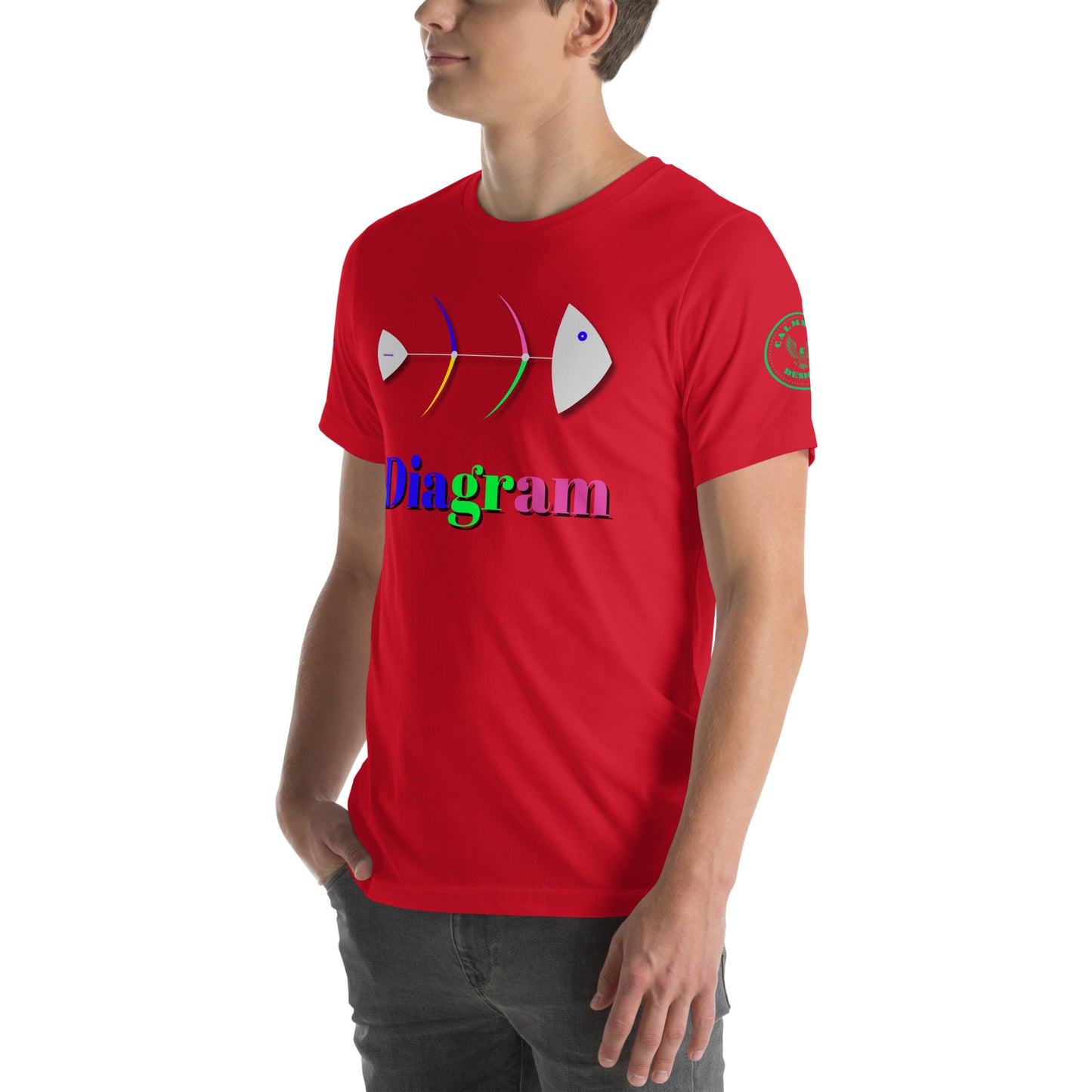 Fish Bone Diagram, CALMNESS DESIGNS, Creative Designer's, Unisex t-shirt