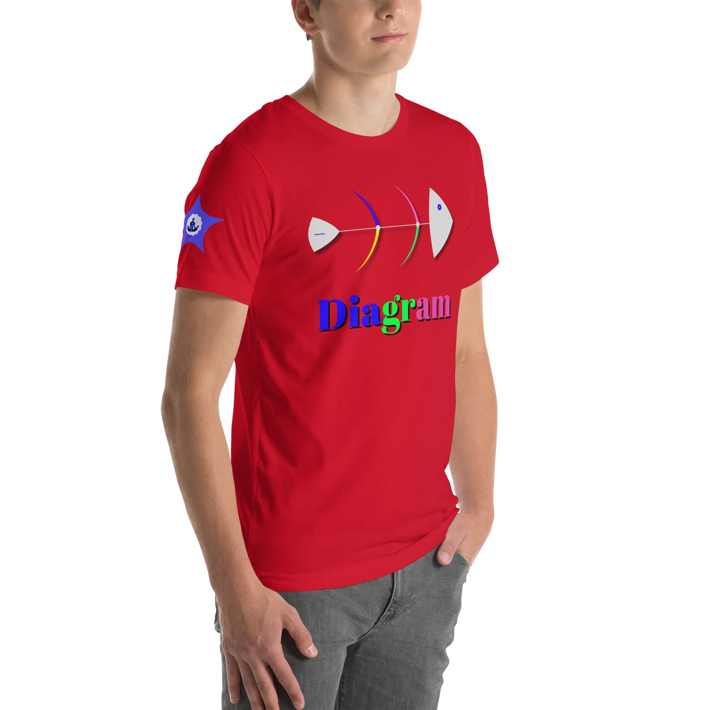 Fish Bone Diagram, CALMNESS DESIGNS, Creative Designer's, Unisex t-shirt