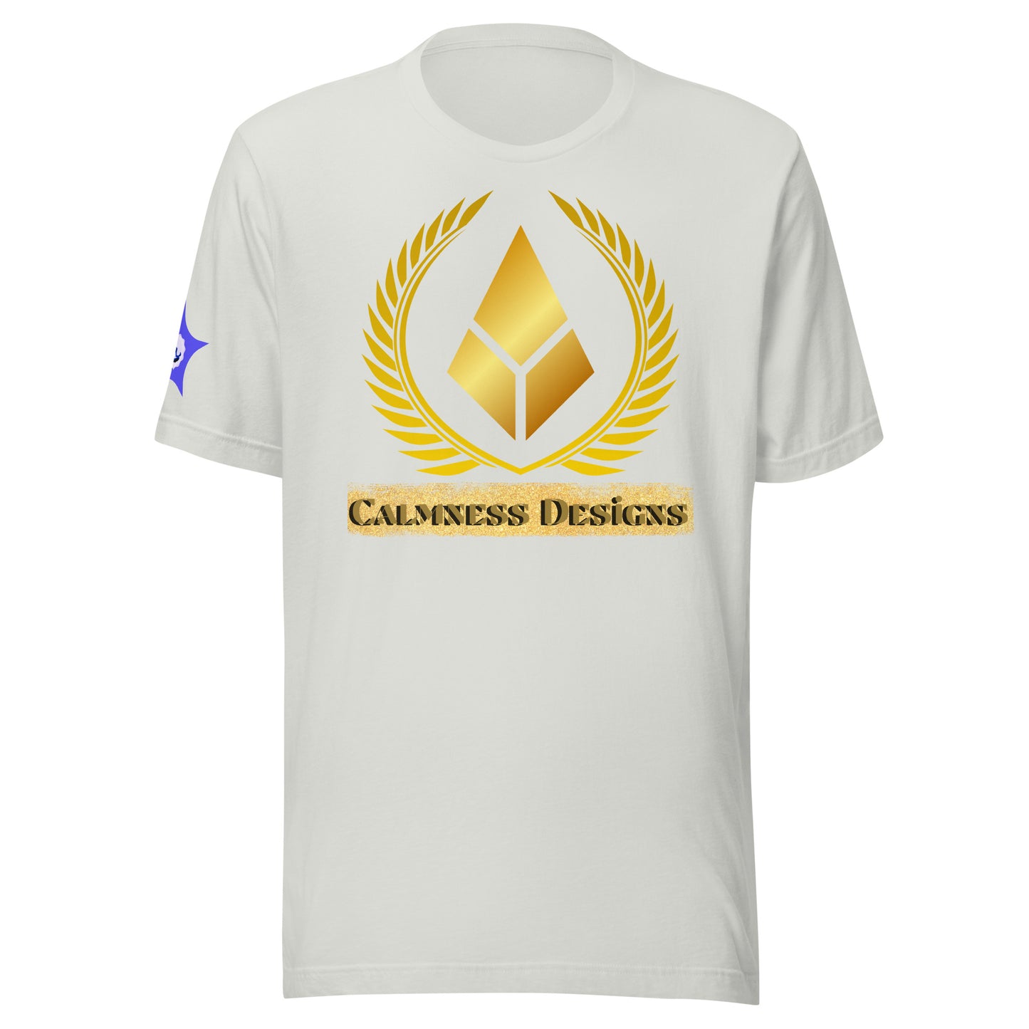 Gold Laurel Wreath, Gold Diamond Shape, CALMNESS DESIGNS, Creative Designer's, Unisex t-shirt