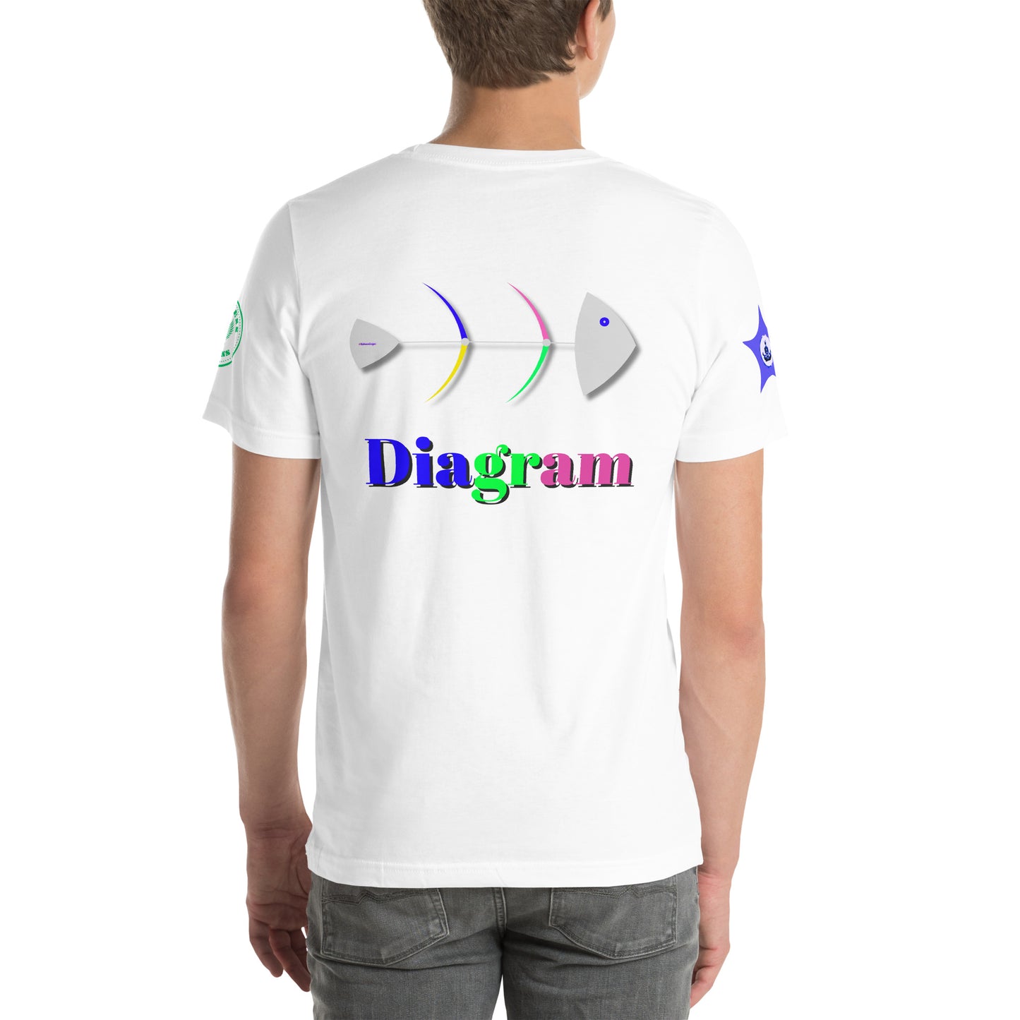 Fish Bone Diagram, CALMNESS DESIGNS, Creative Designer's, Unisex t-shirt