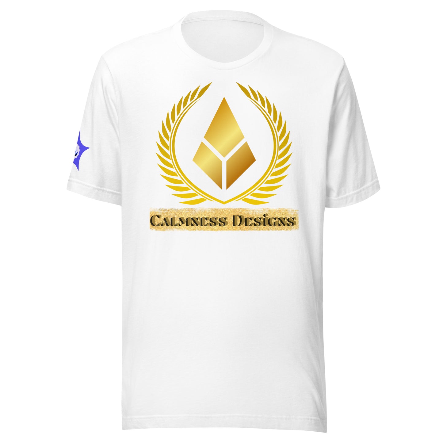 Gold Laurel Wreath, Gold Diamond Shape, CALMNESS DESIGNS, Creative Designer's, Unisex t-shirt