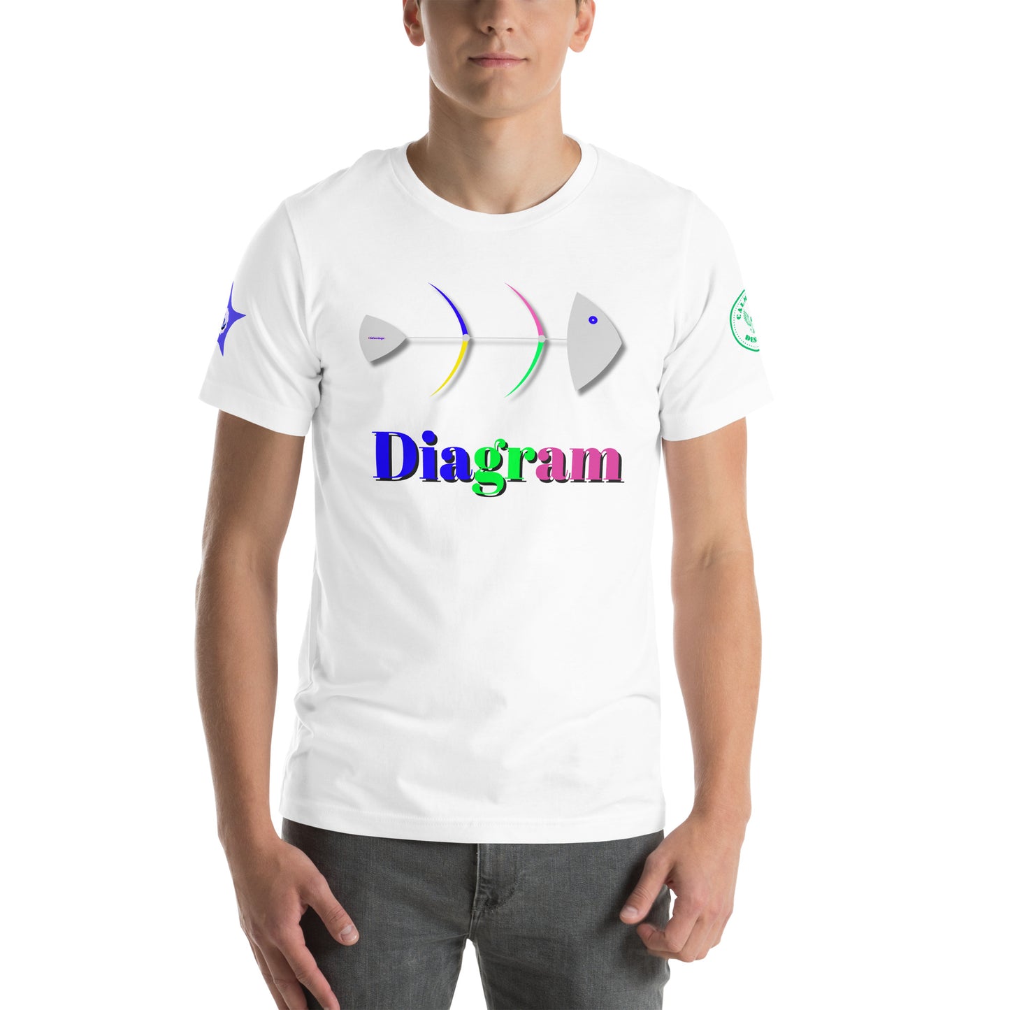 Fish Bone Diagram, CALMNESS DESIGNS, Creative Designer's, Unisex t-shirt