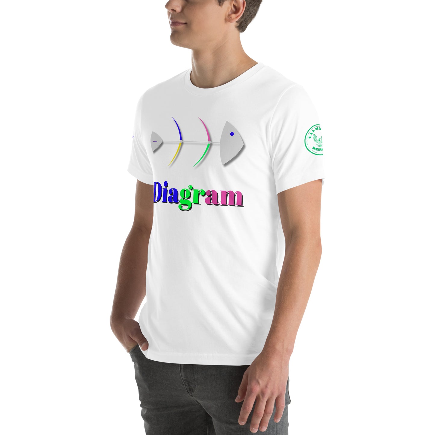 Fish Bone Diagram, CALMNESS DESIGNS, Creative Designer's, Unisex t-shirt