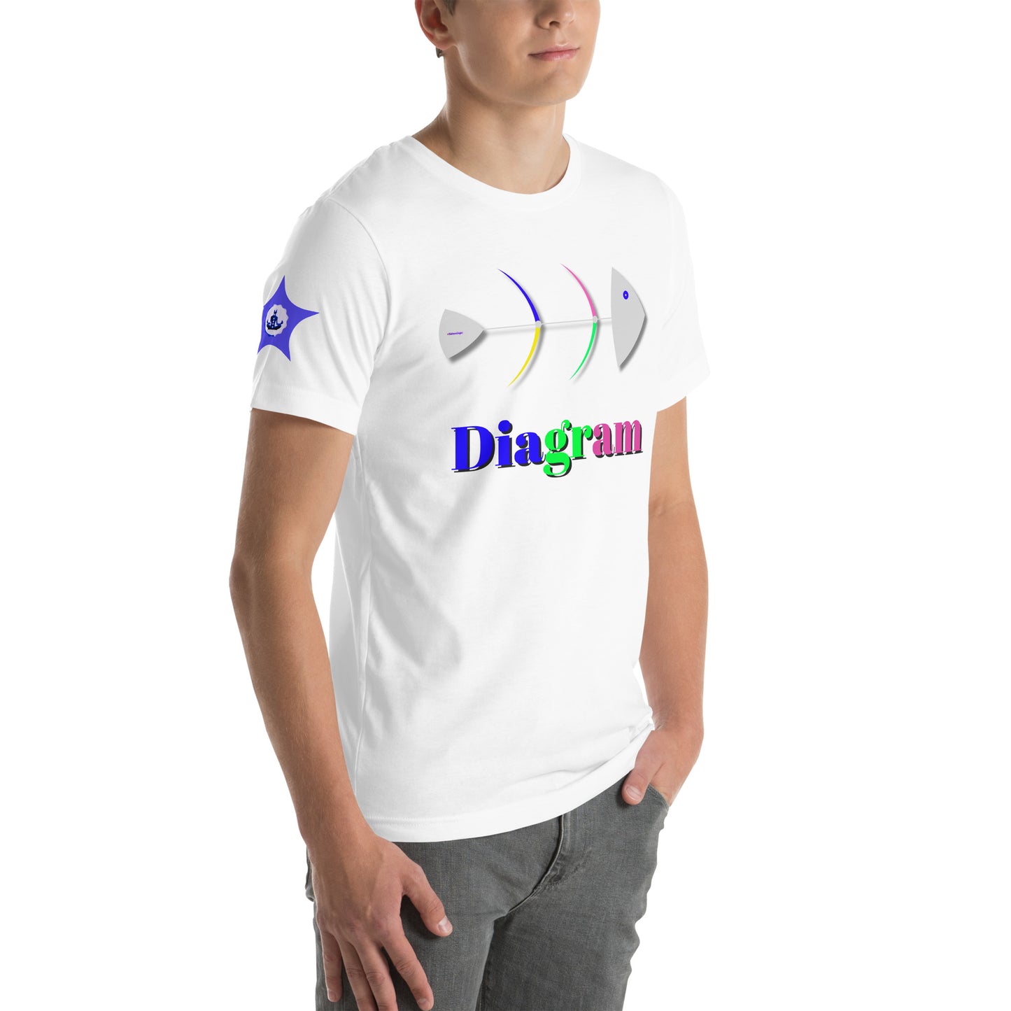 Fish Bone Diagram, CALMNESS DESIGNS, Creative Designer's, Unisex t-shirt