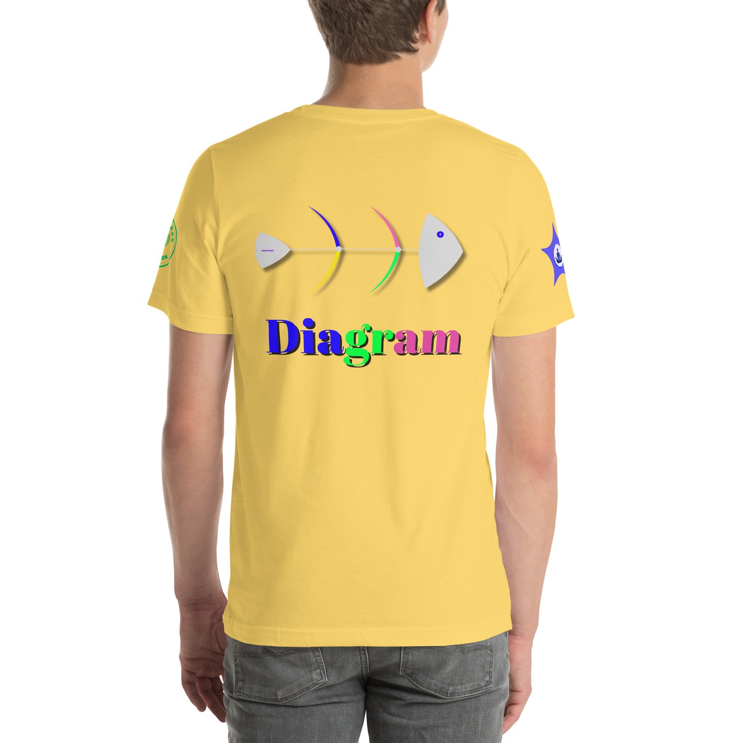 Fish Bone Diagram, CALMNESS DESIGNS, Creative Designer's, Unisex t-shirt