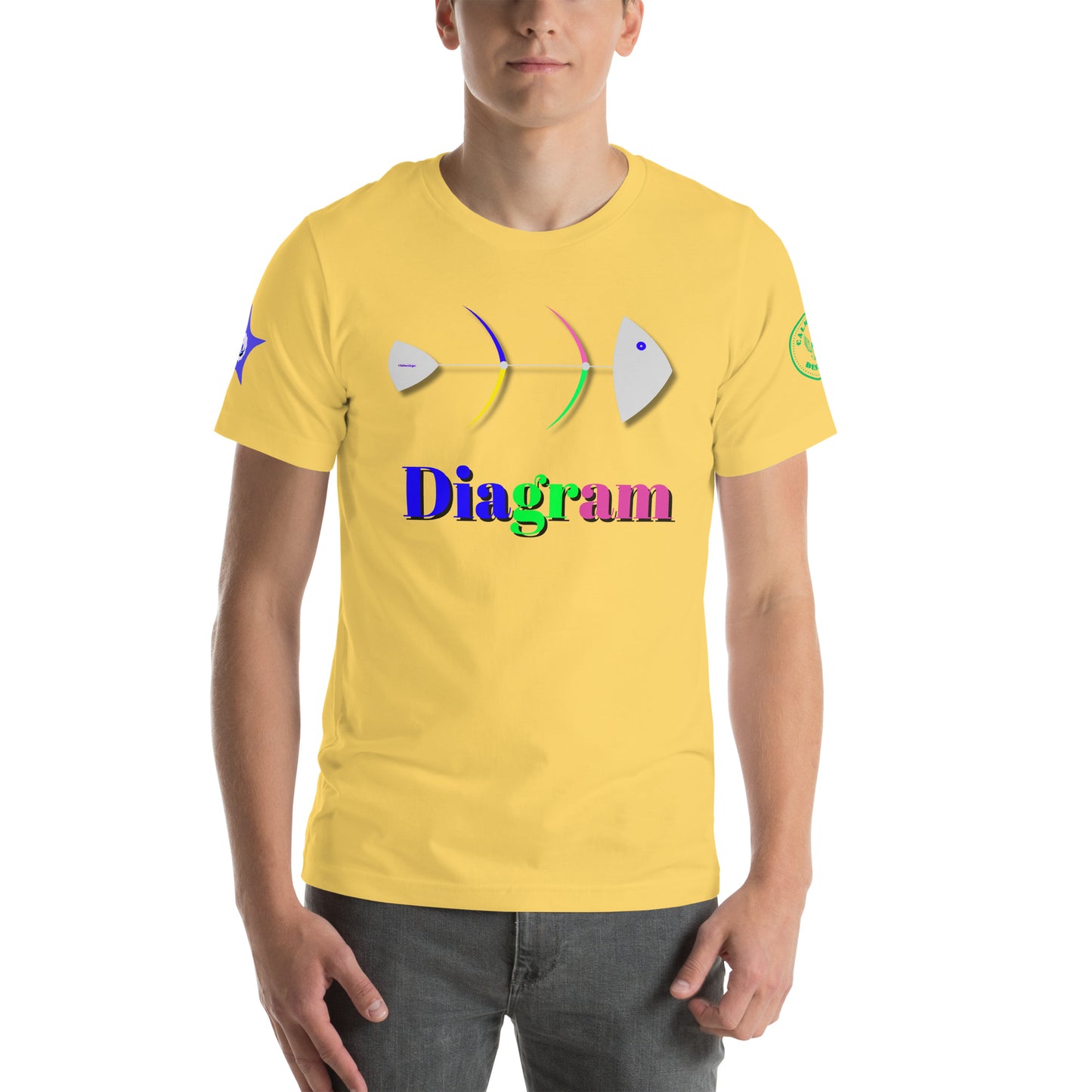 Fish Bone Diagram, CALMNESS DESIGNS, Creative Designer's, Unisex t-shirt