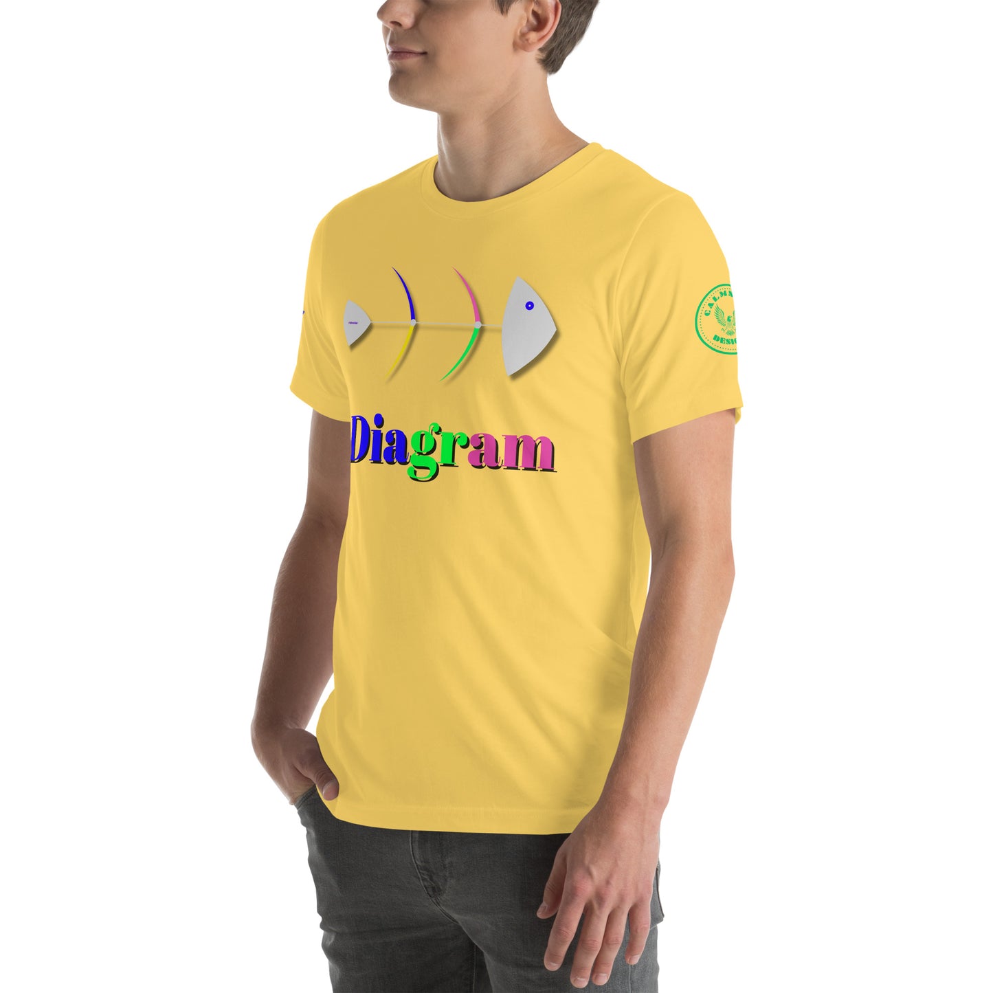 Fish Bone Diagram, CALMNESS DESIGNS, Creative Designer's, Unisex t-shirt