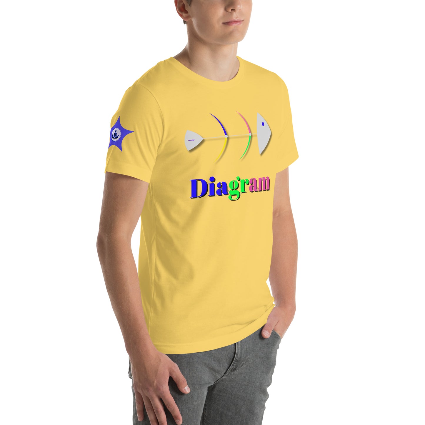 Fish Bone Diagram, CALMNESS DESIGNS, Creative Designer's, Unisex t-shirt