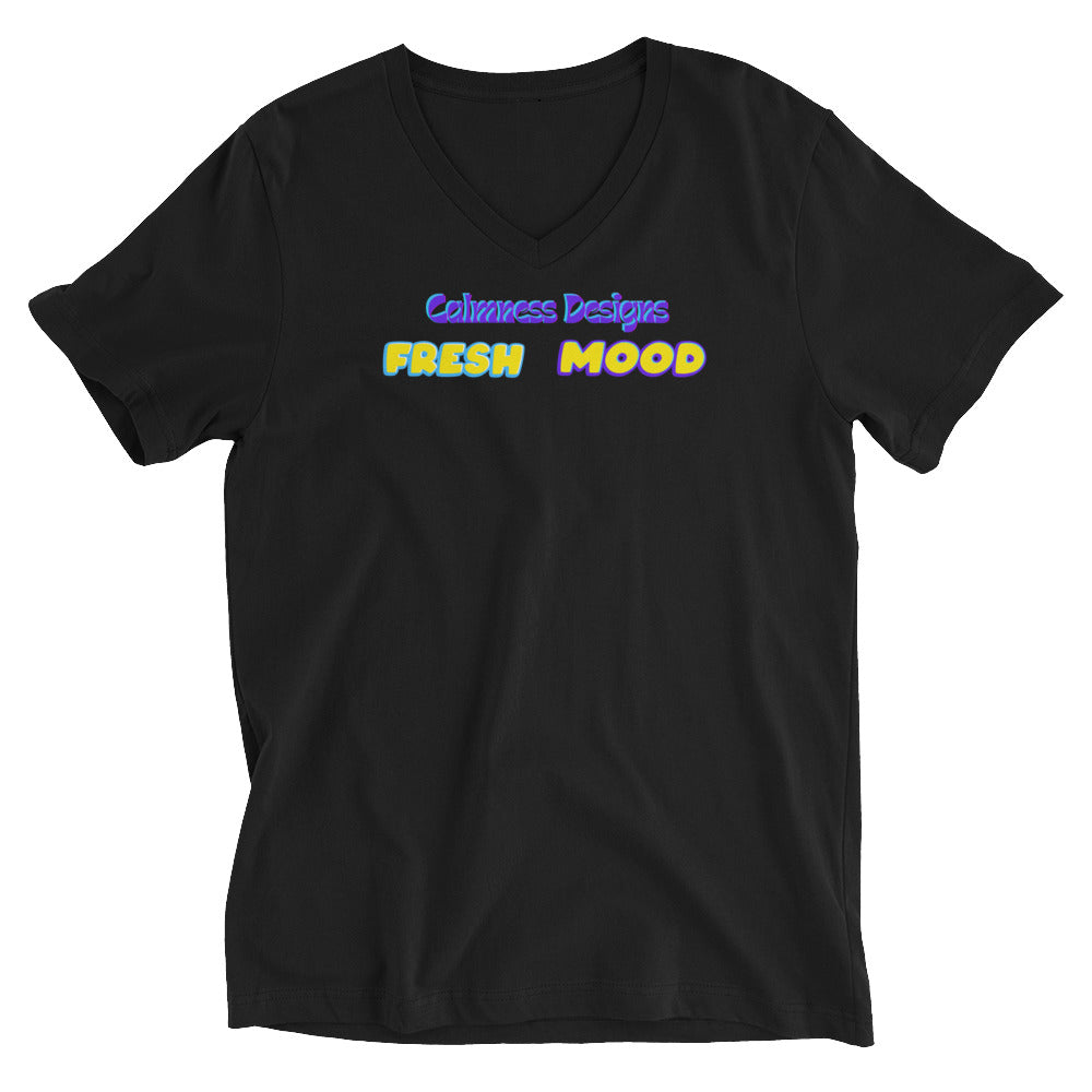 Calmness Designs, Fresh mood, Unisex Short Sleeve V-Neck T-Shirt