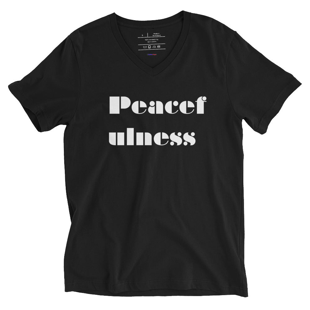 Peacefulness, Calmness Designs, Creative Designs, Unisex Short Sleeve V-Neck T-Shirt